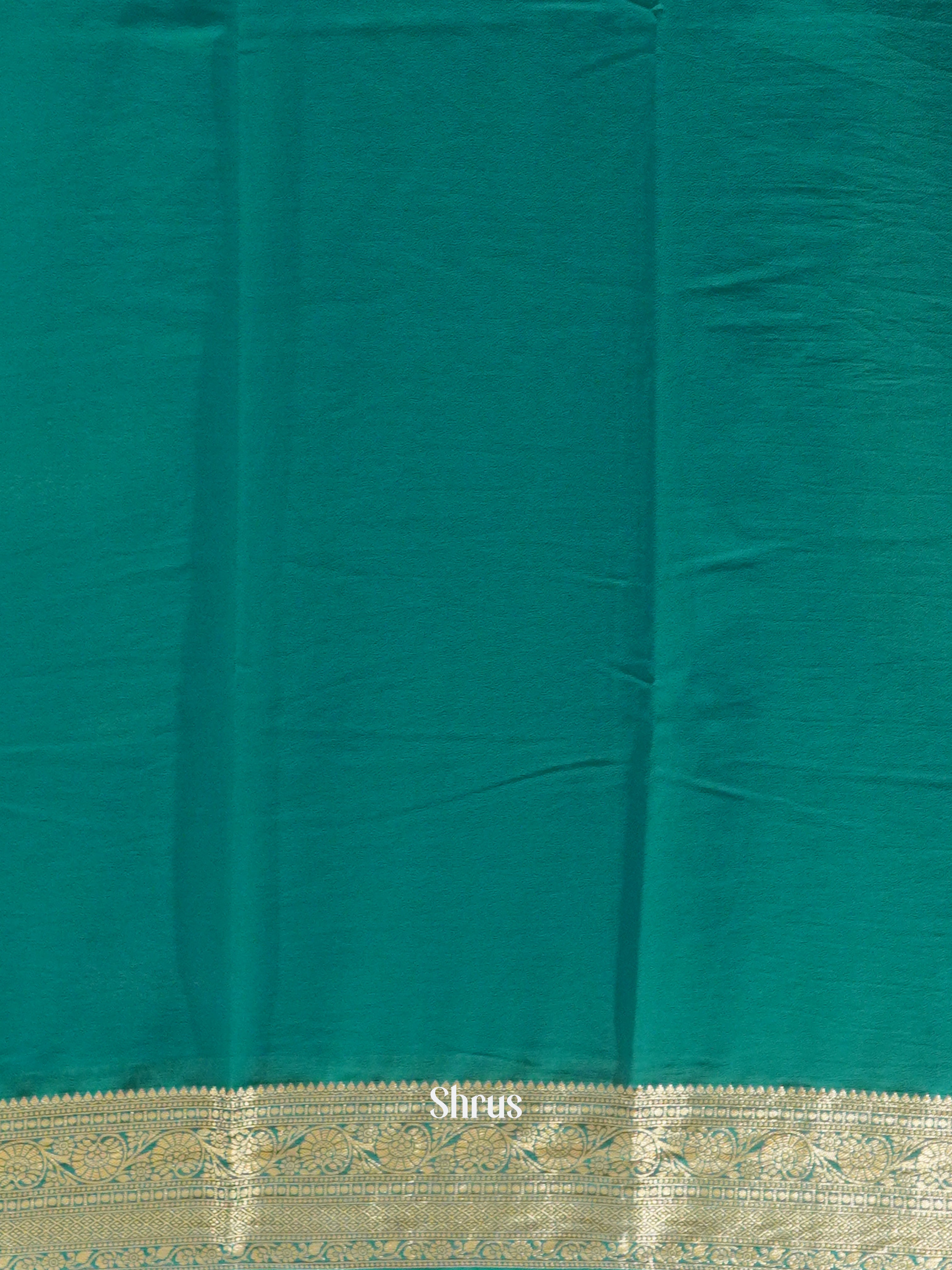 Peacock Neck(Single Tone)- Semi Georgette Saree - Shop on ShrusEternity.com