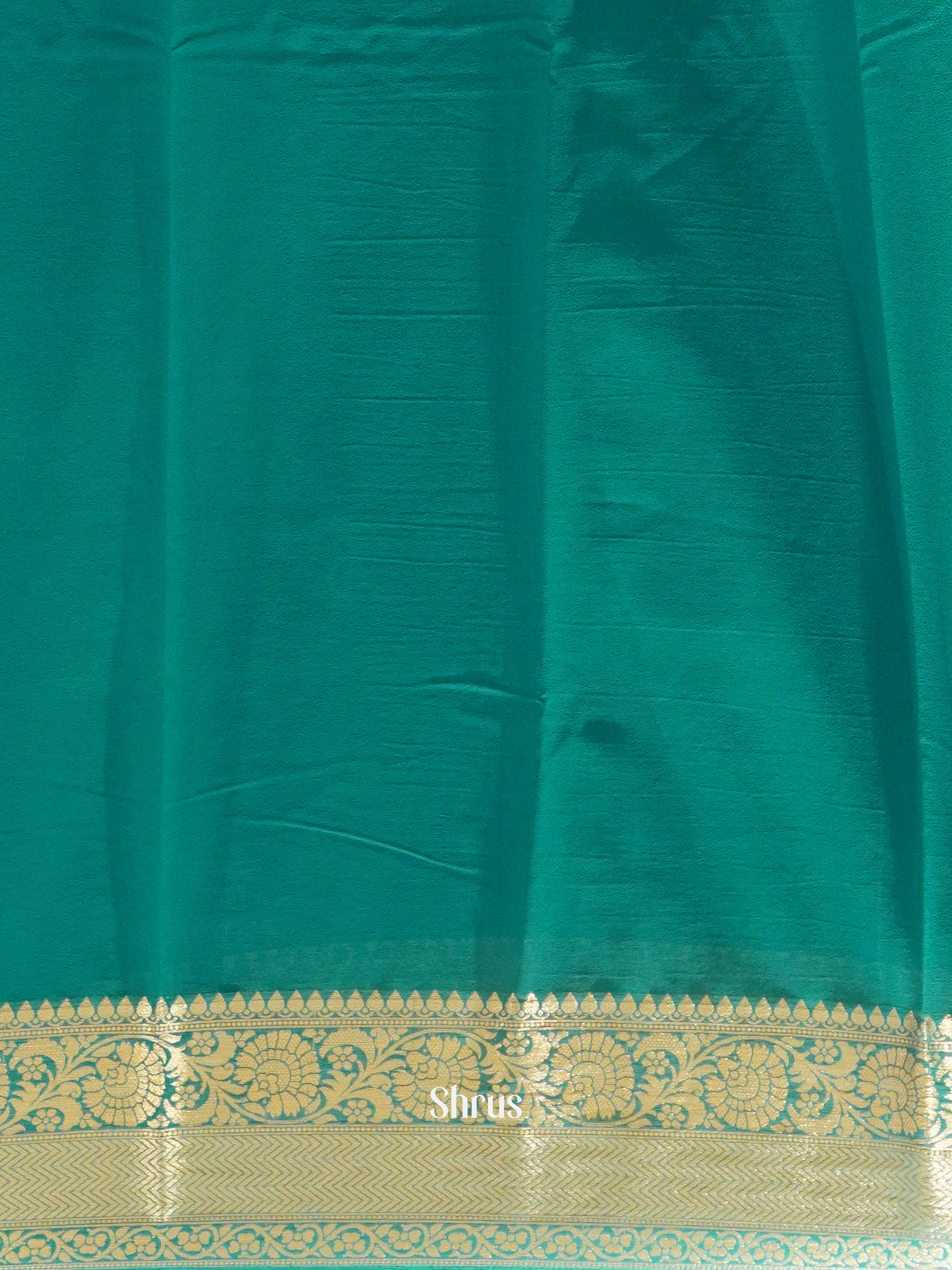 Peacock Neck(Single Tone) - Semi Georgette Saree - Shop on ShrusEternity.com