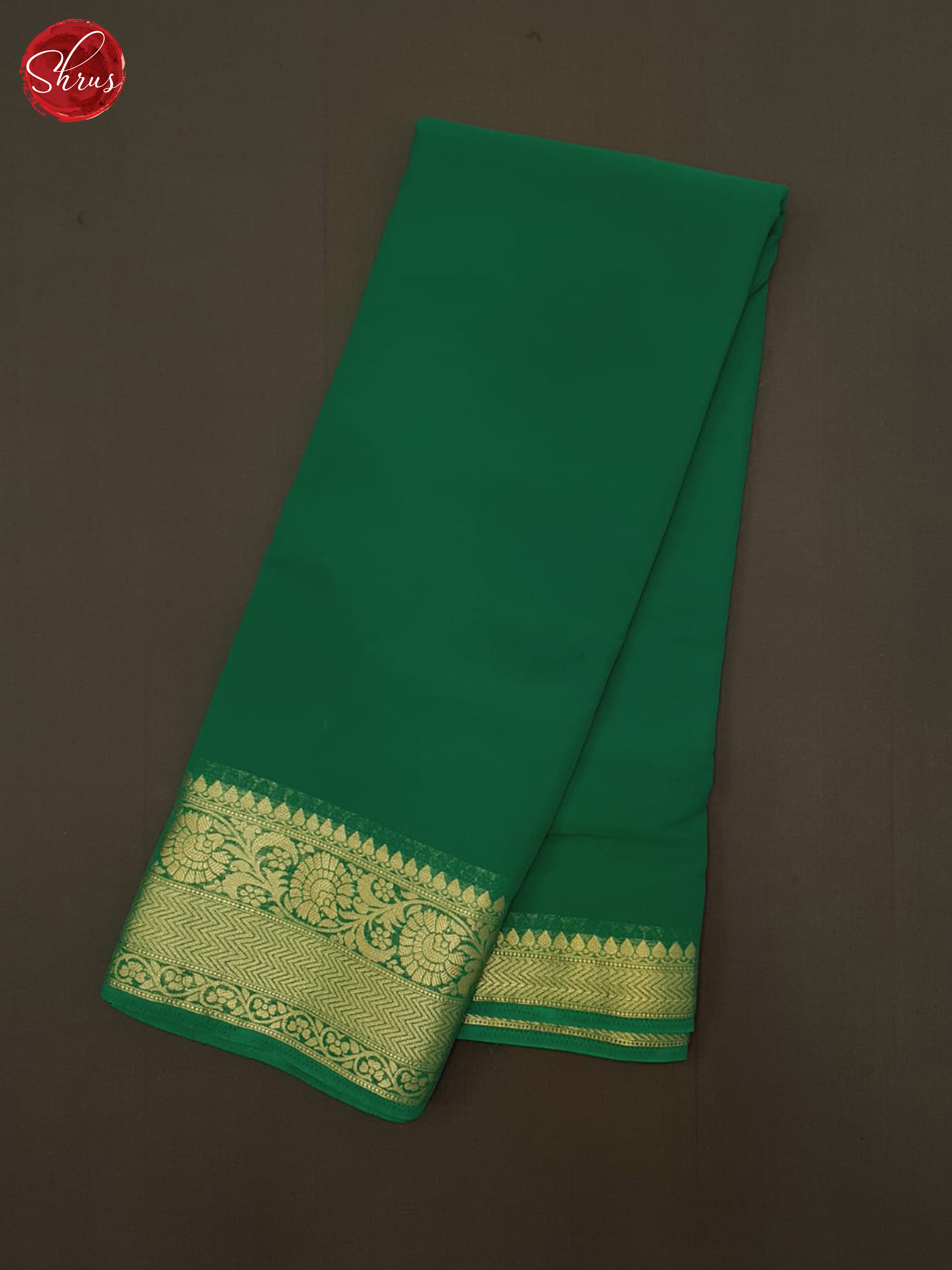 Green(Single Tone) - Semi Georgette Saree - Shop on ShrusEternity.com