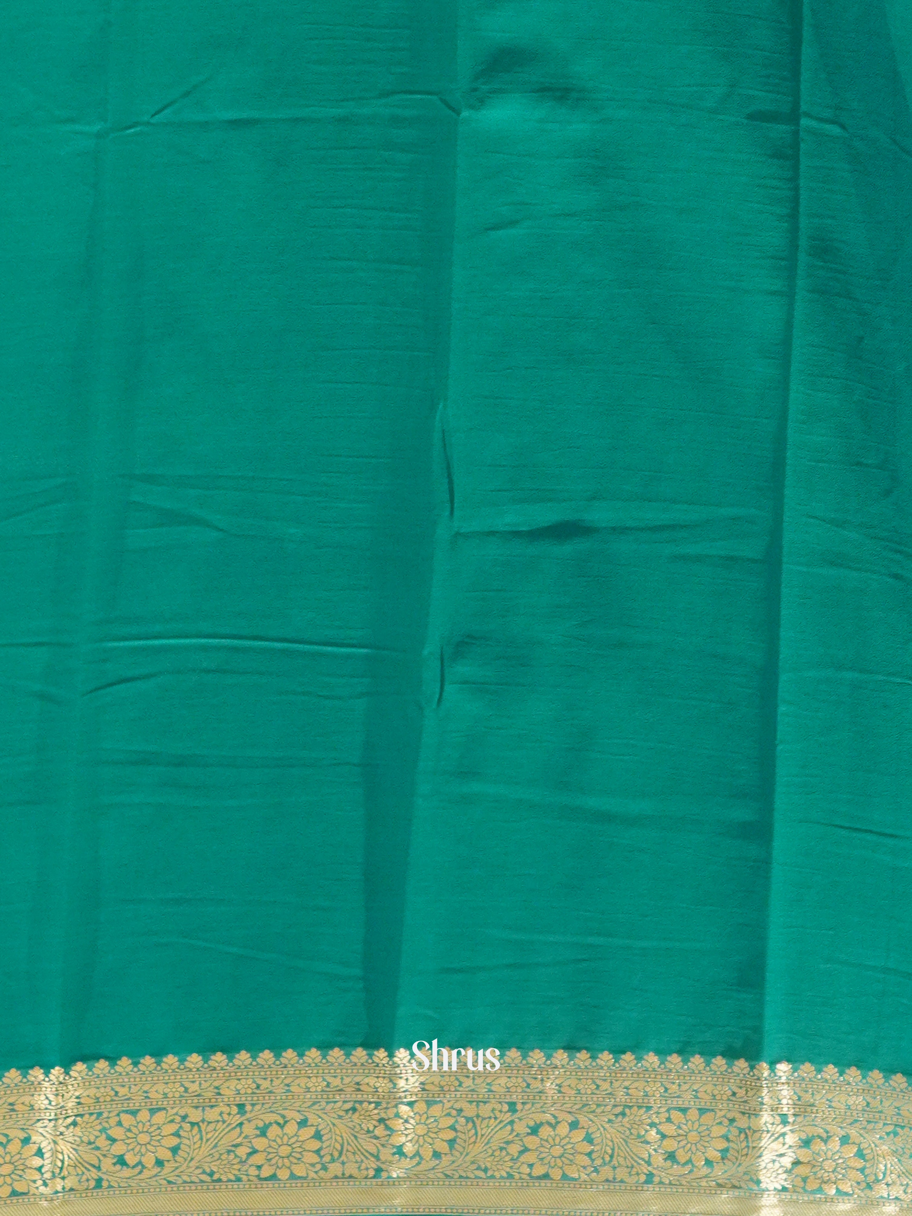 Green(Single Tone) - Semi Georgette Saree - Shop on ShrusEternity.com