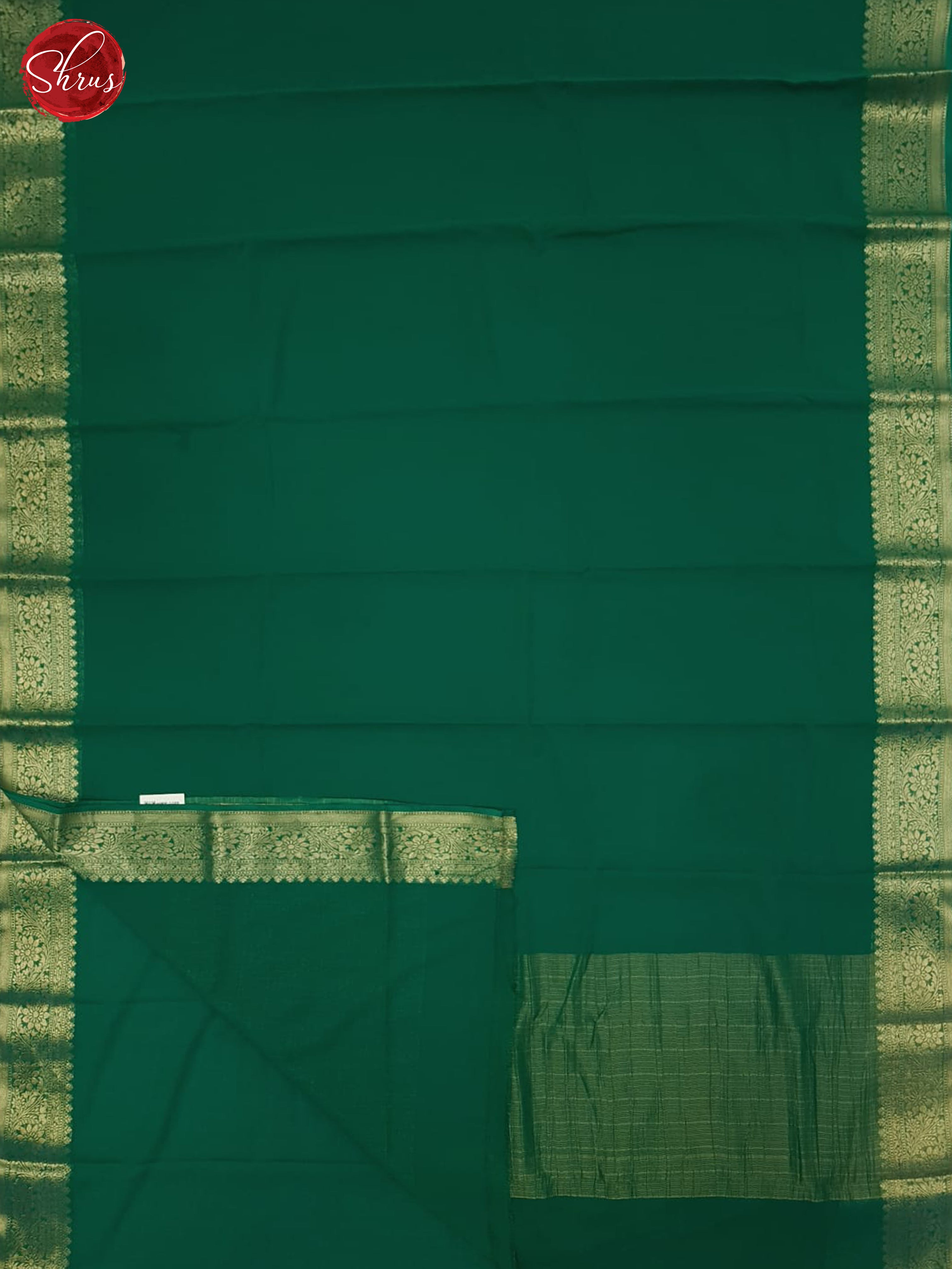 Green(Single Tone) - Semi Georgette Saree - Shop on ShrusEternity.com
