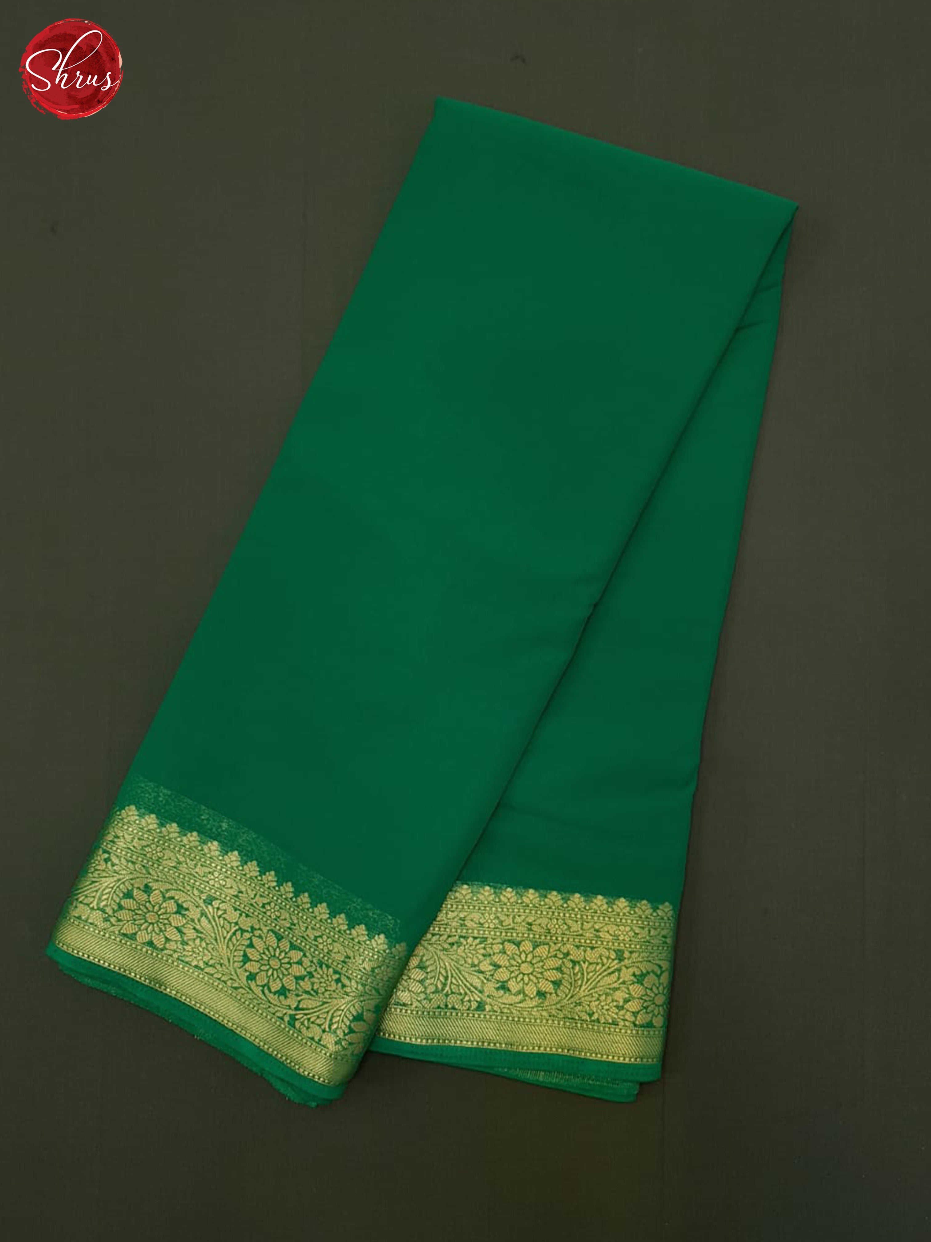 Green(Single Tone) - Semi Georgette Saree - Shop on ShrusEternity.com