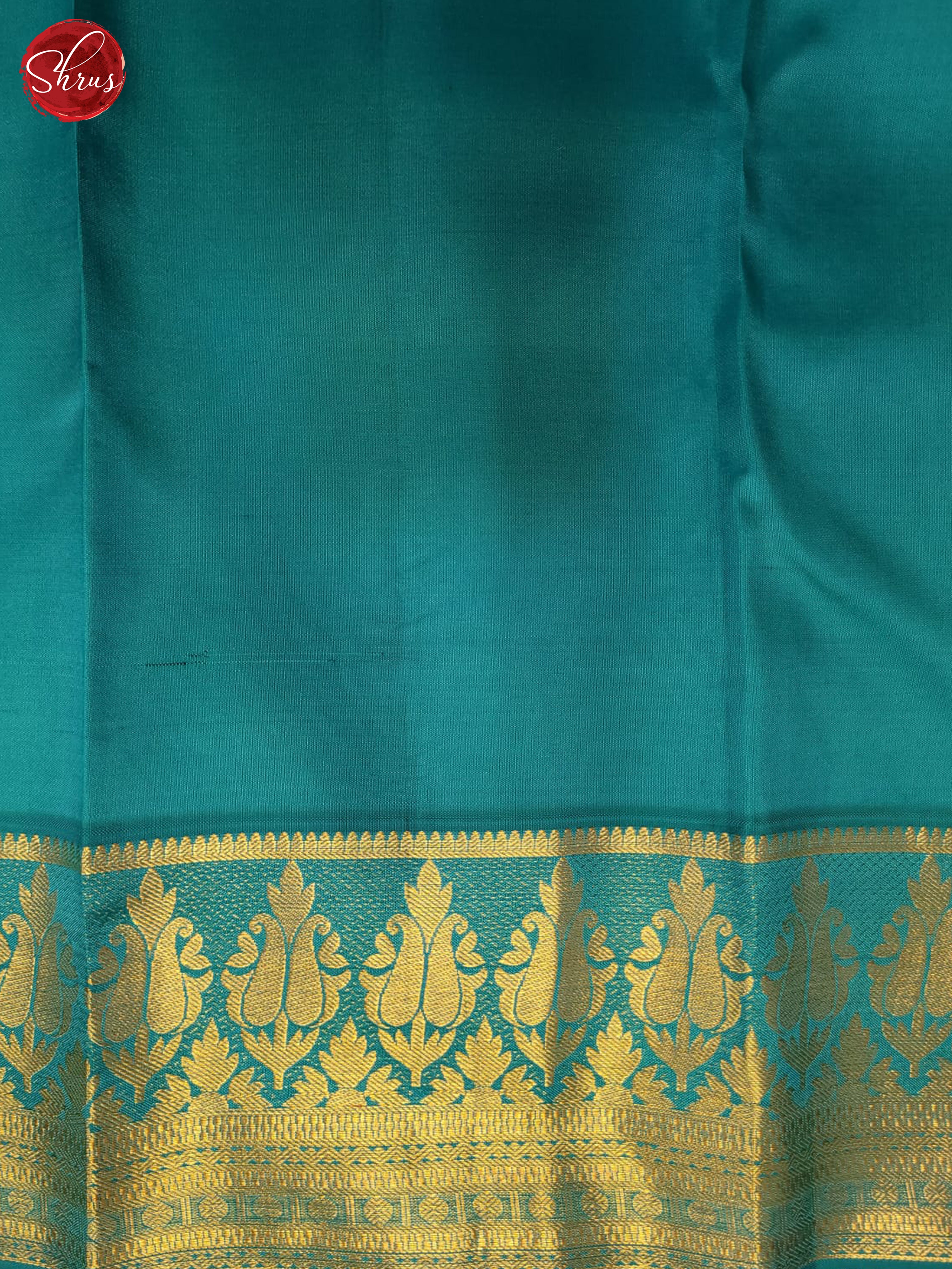 Red and Green Korvai Kanchipuram silk Saree Adorned With Closely Woven Golden Floral Buttas-5