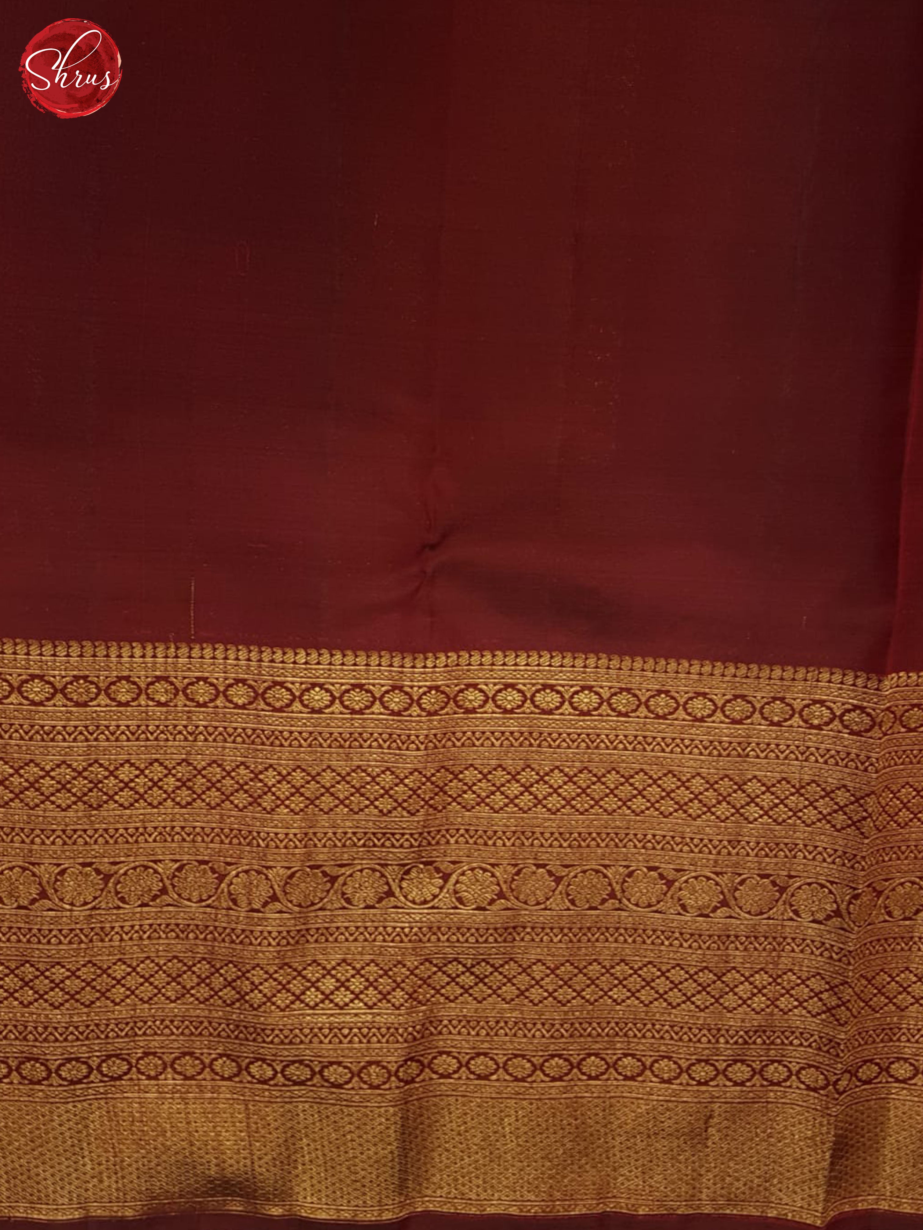 Green And Araku maroon Bridal Kanchipuram Silk saree With Delicately Scattered Zari Buttas-5