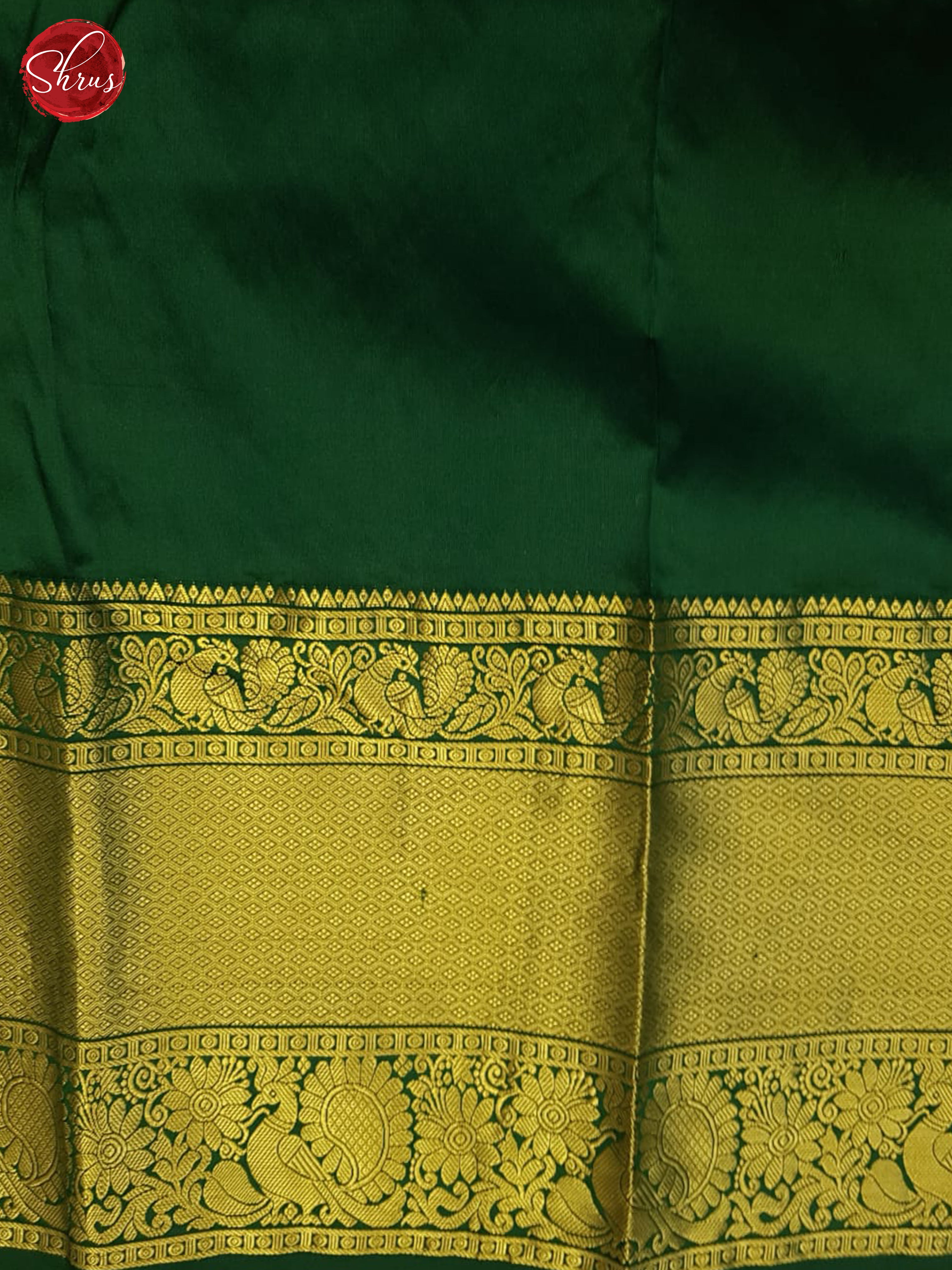 Green(Single Tone)- Kanchipuram half-pure Silk Saree - Shop on ShrusEternity.com