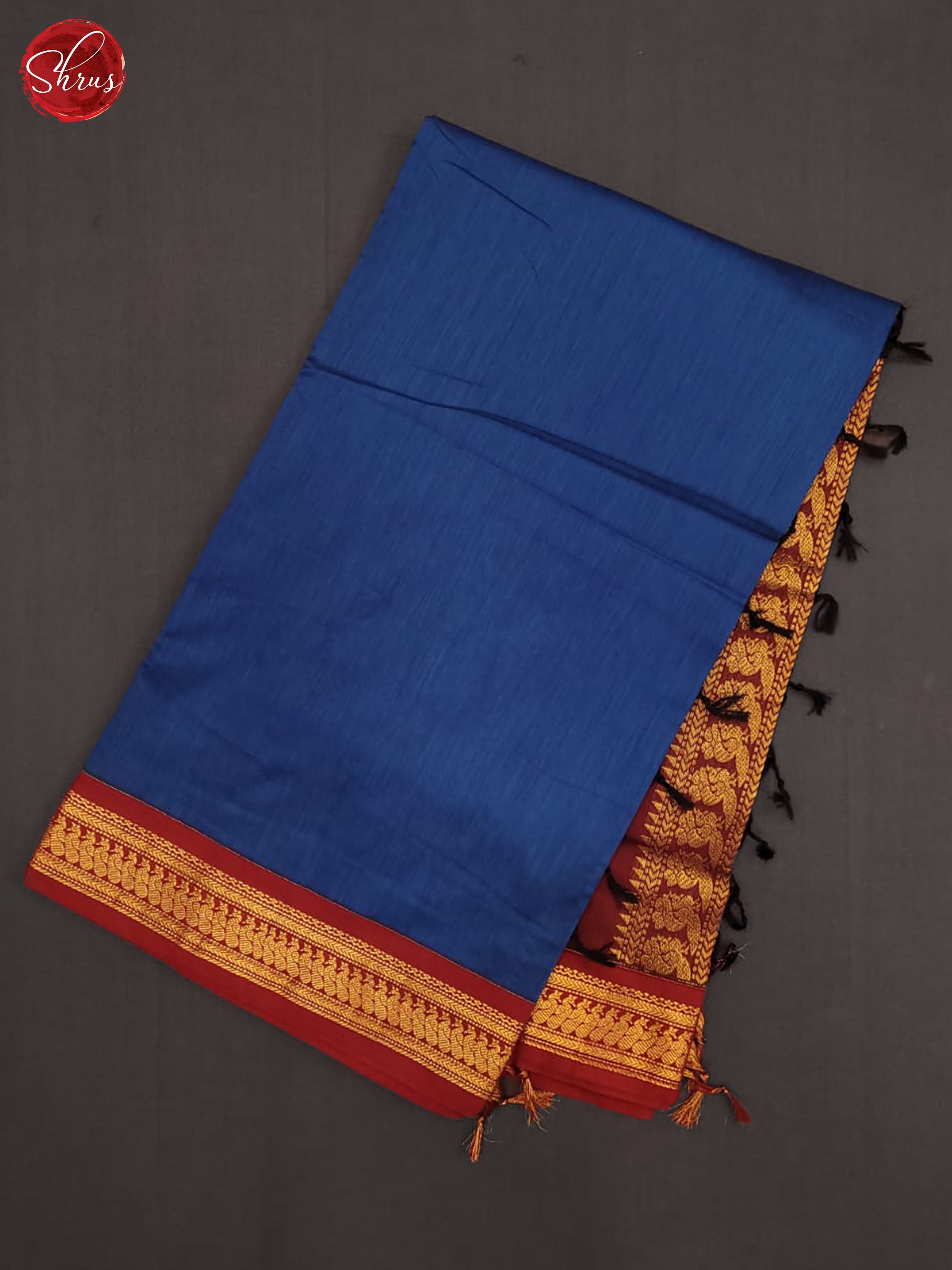 Blue & Maroon - Semi Gadwal Saree - Shop on ShrusEternity.com