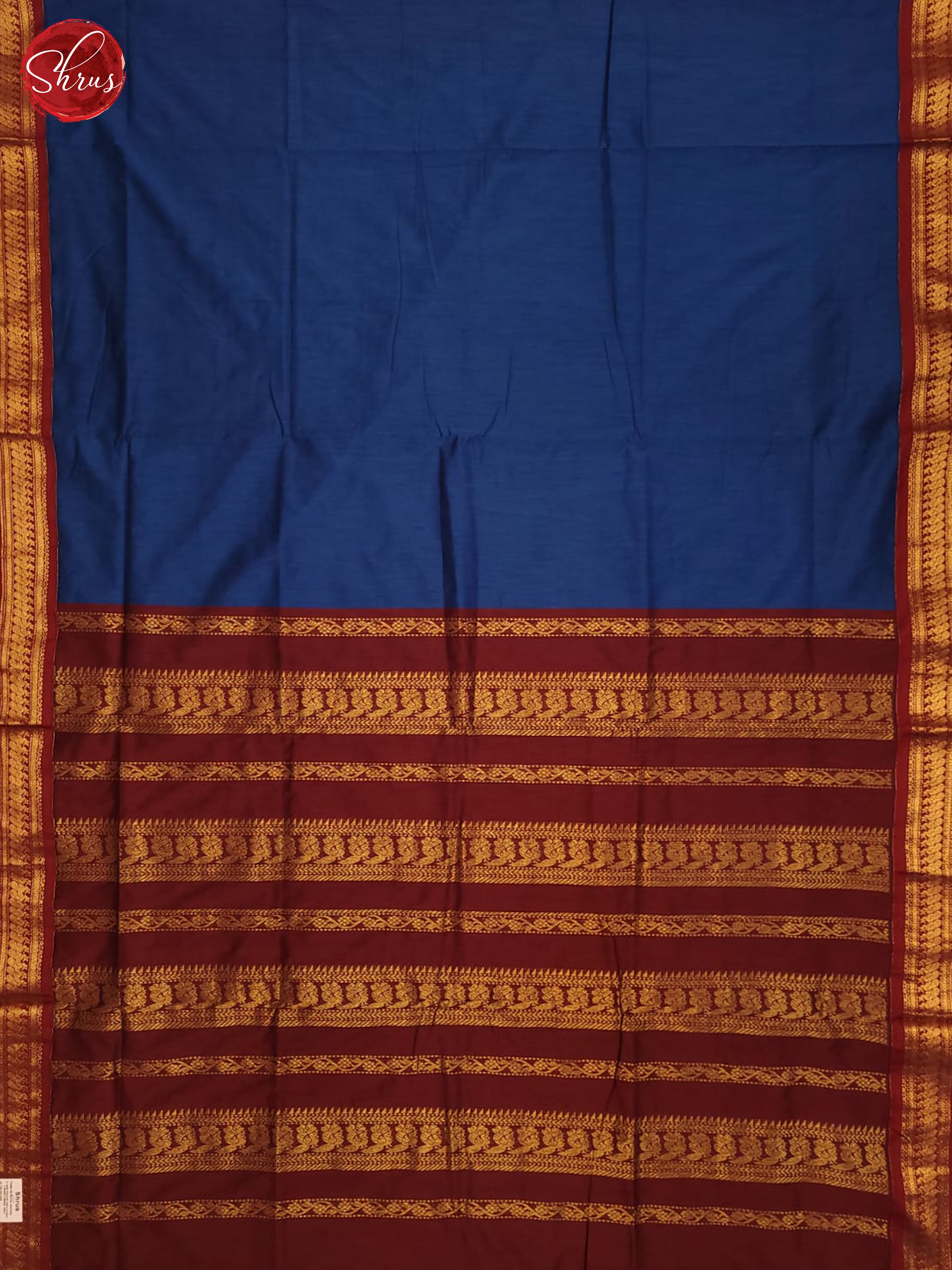 Blue & Maroon - Semi Gadwal Saree - Shop on ShrusEternity.com