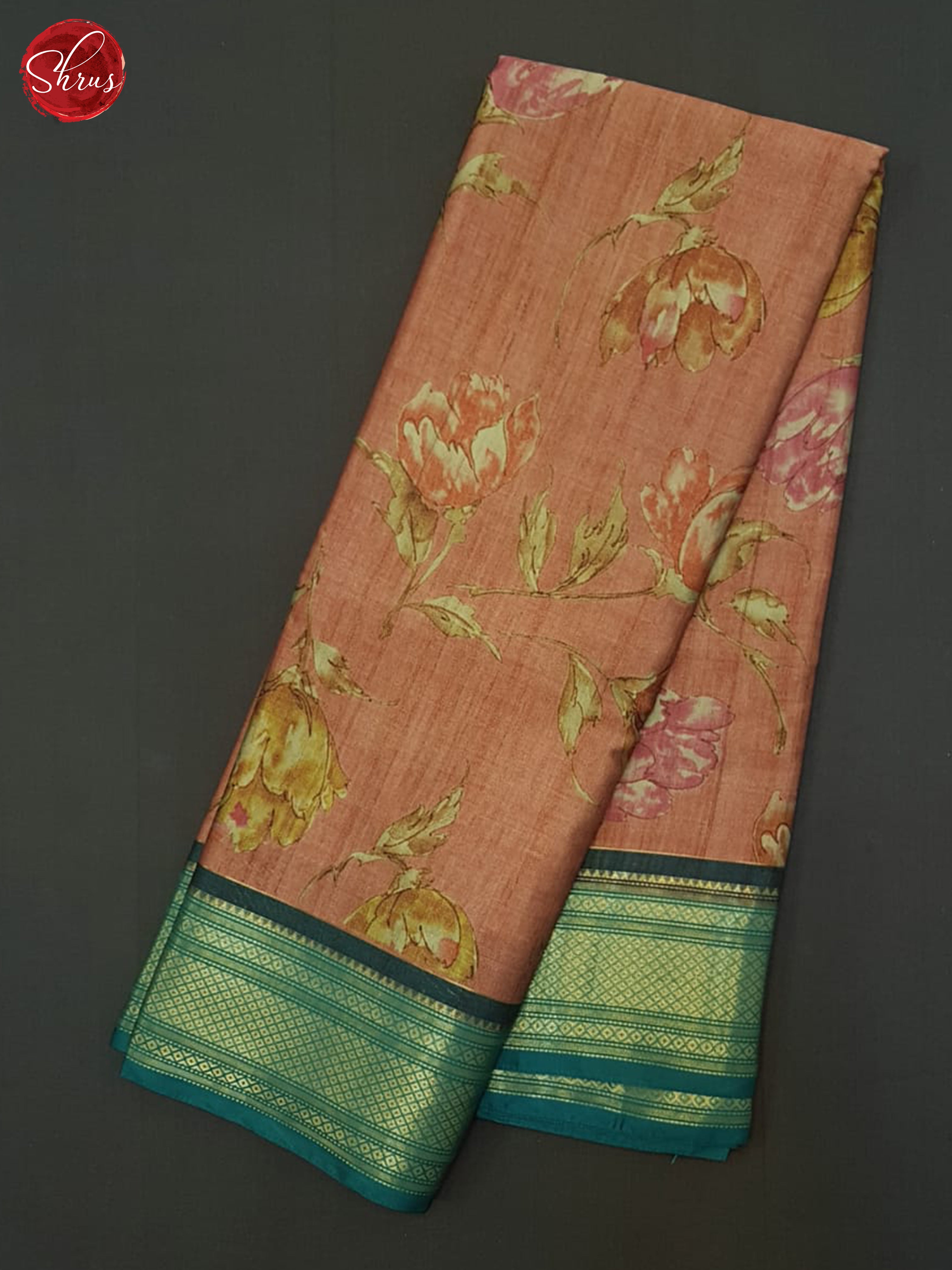 Brown & Green - Semi Crepe Saree - Shop on ShrusEternity.com