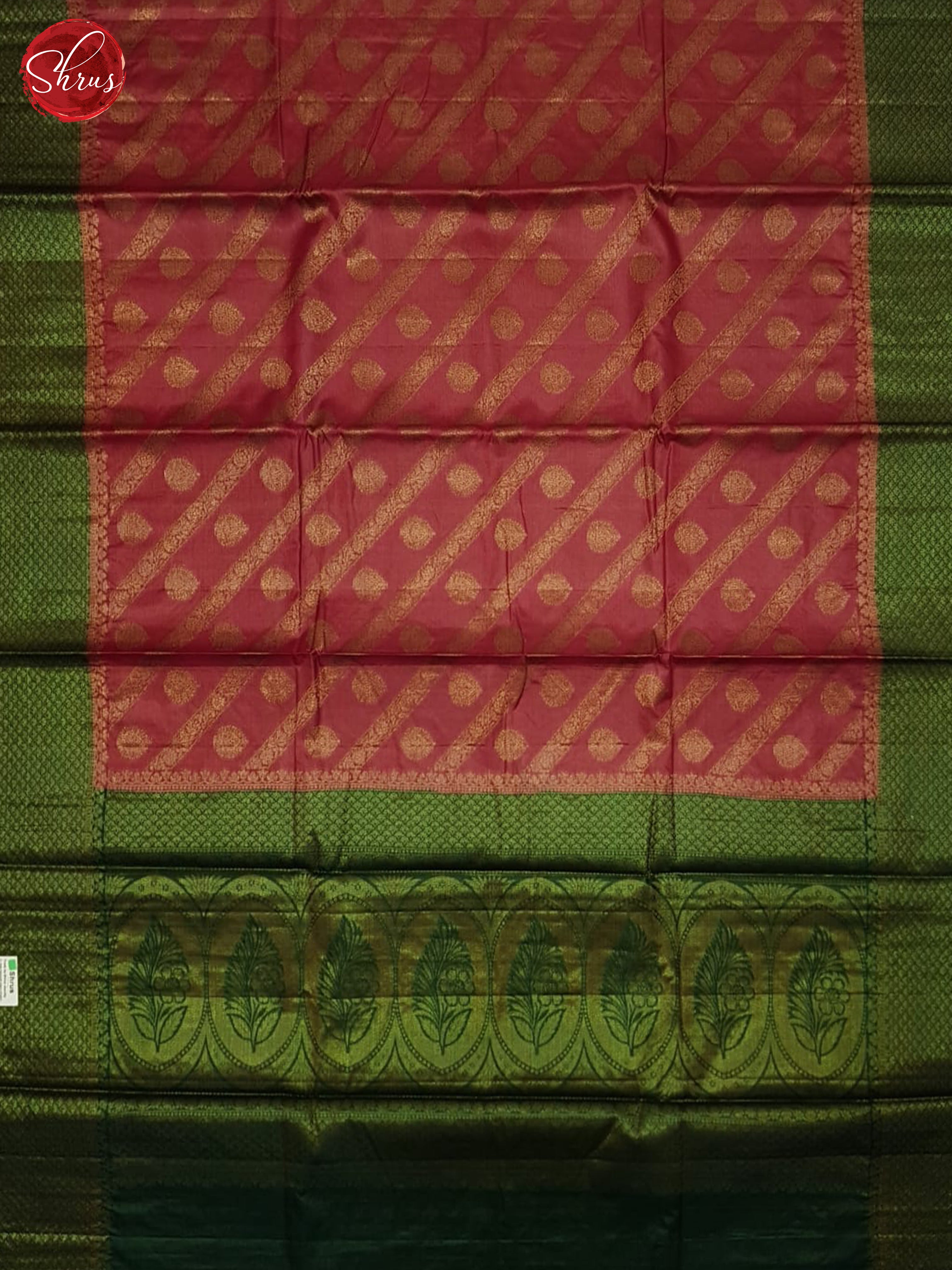 Red And Green- Tussar Saree - Shop on ShrusEternity.com