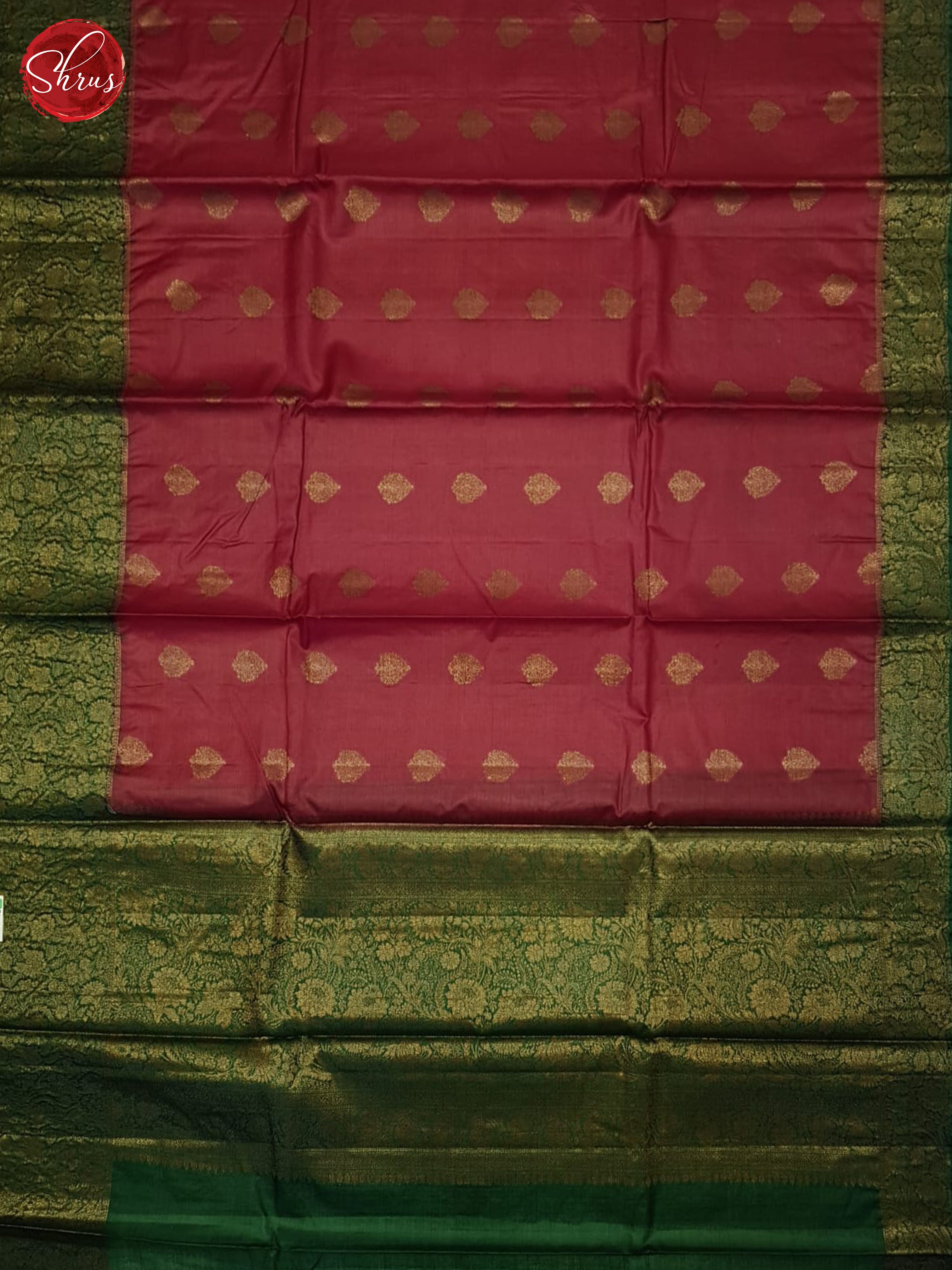 Red And Green- Tussar Saree - Shop on ShrusEternity.com