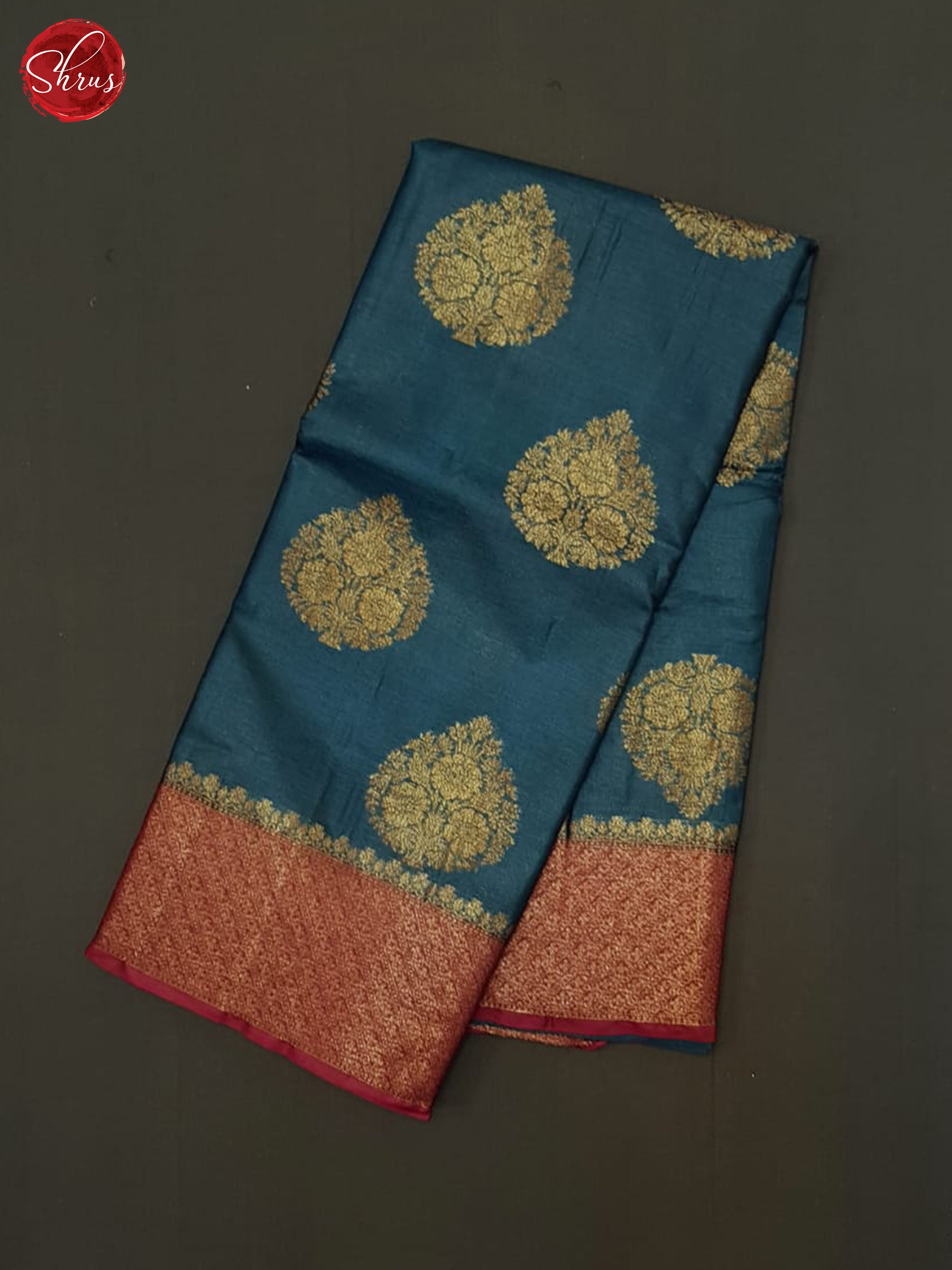 blue and maroon-Tussar Saree - Shop on ShrusEternity.com