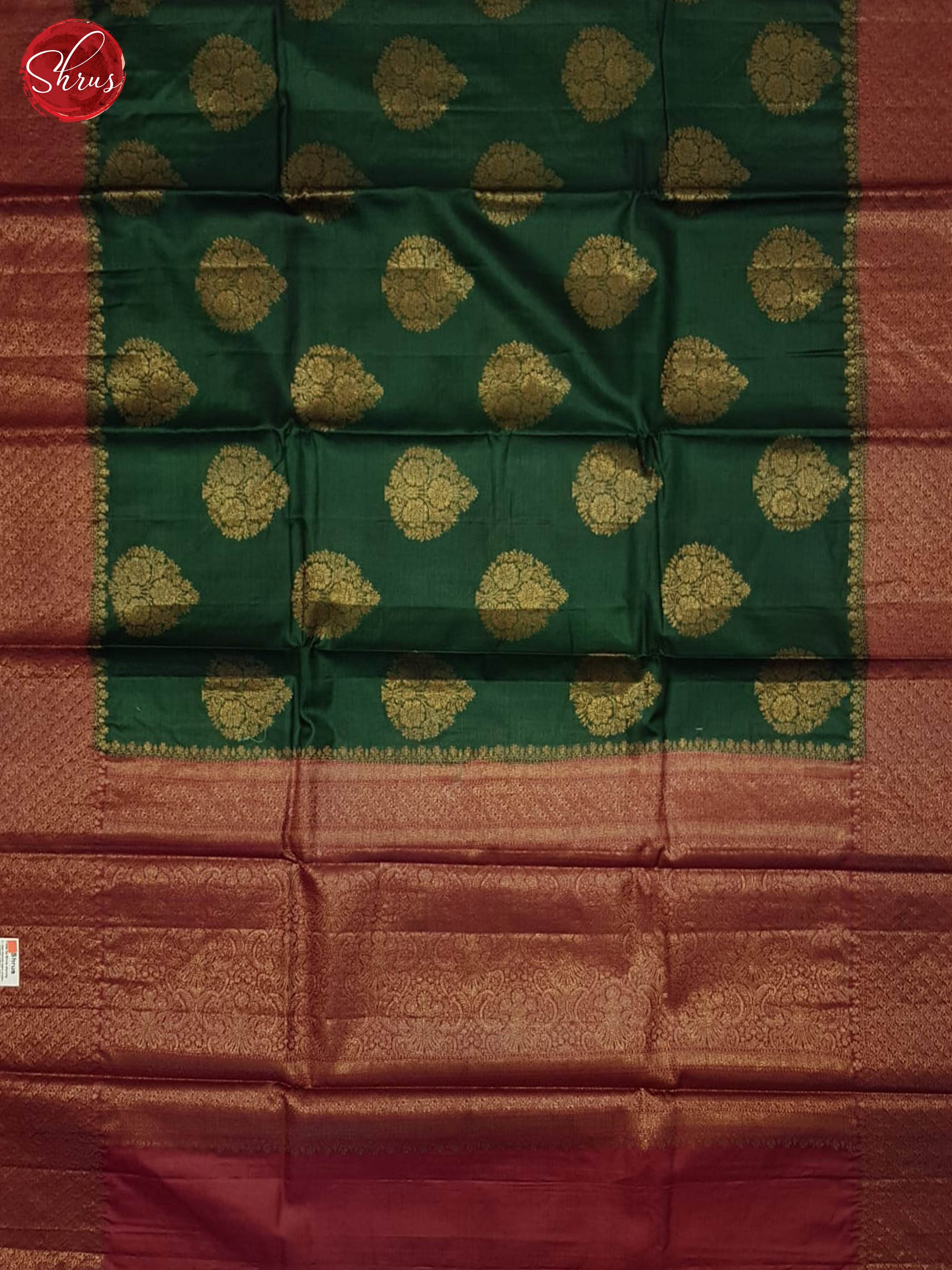 Green And Red- Tussar Saree - Shop on ShrusEternity.com