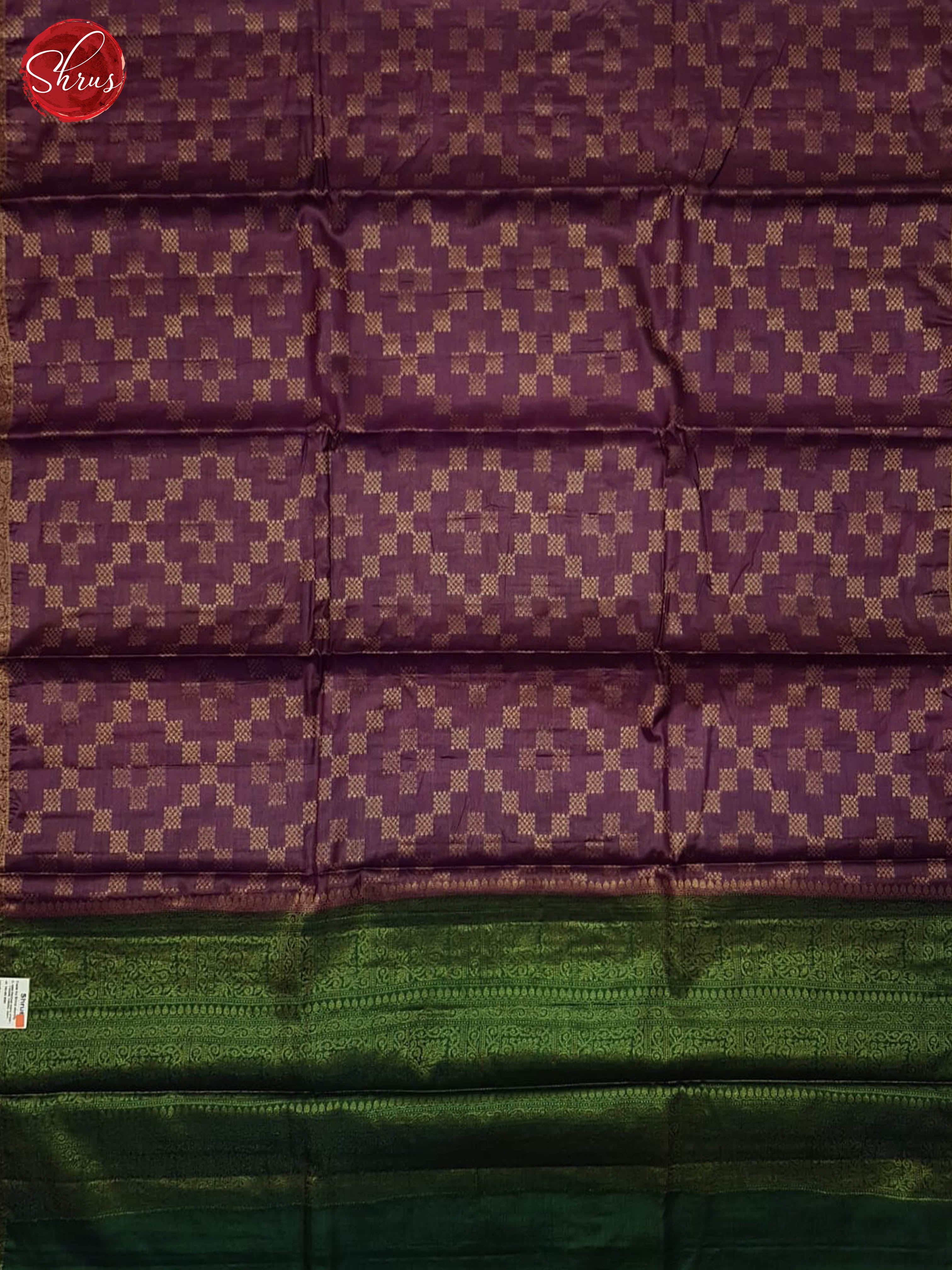Wine And Green- Tussar Silk Saree - Shop on ShrusEternity.com