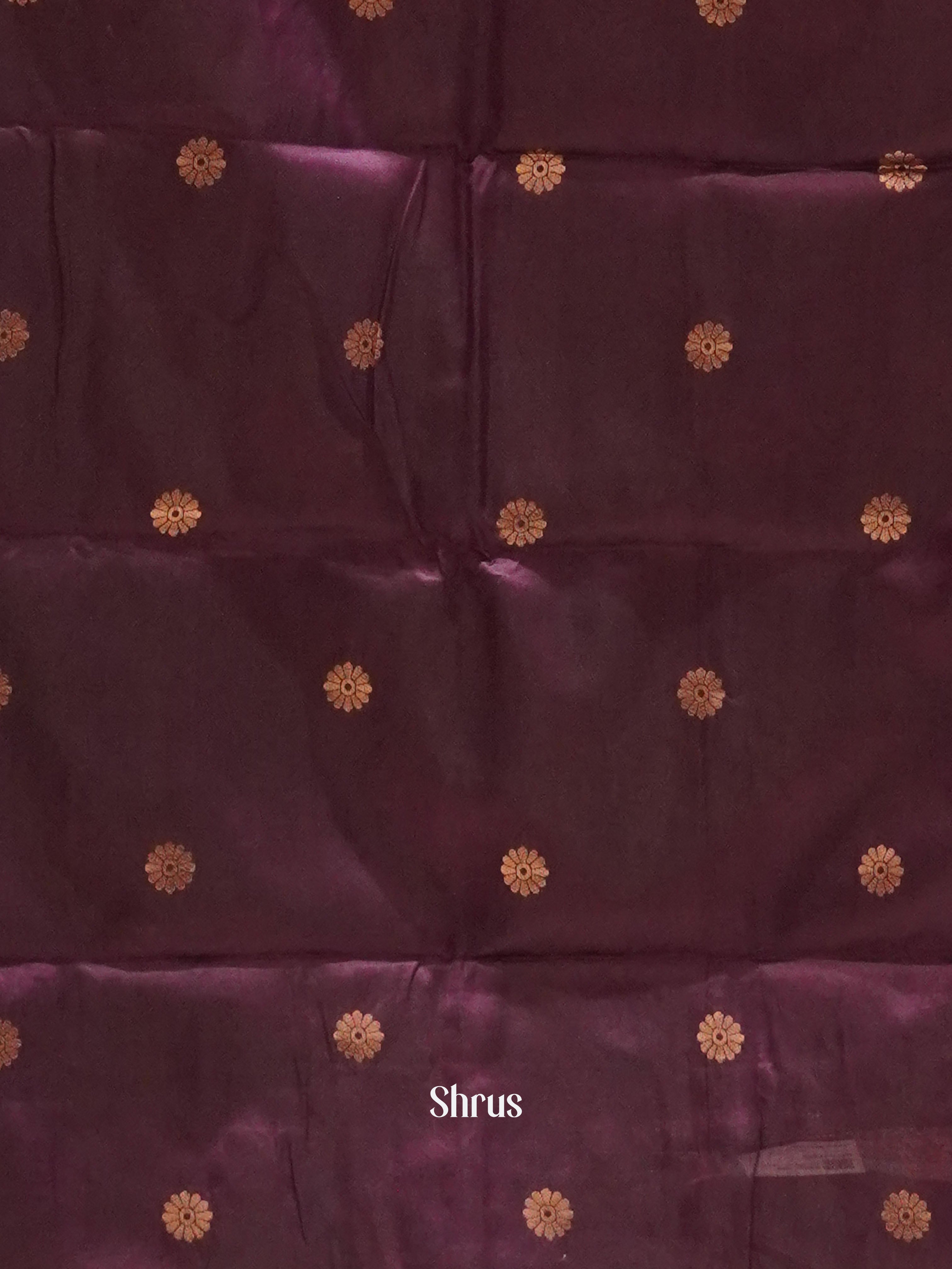 Wine & Blue - Semi Softsilk Saree - Shop on ShrusEternity.com
