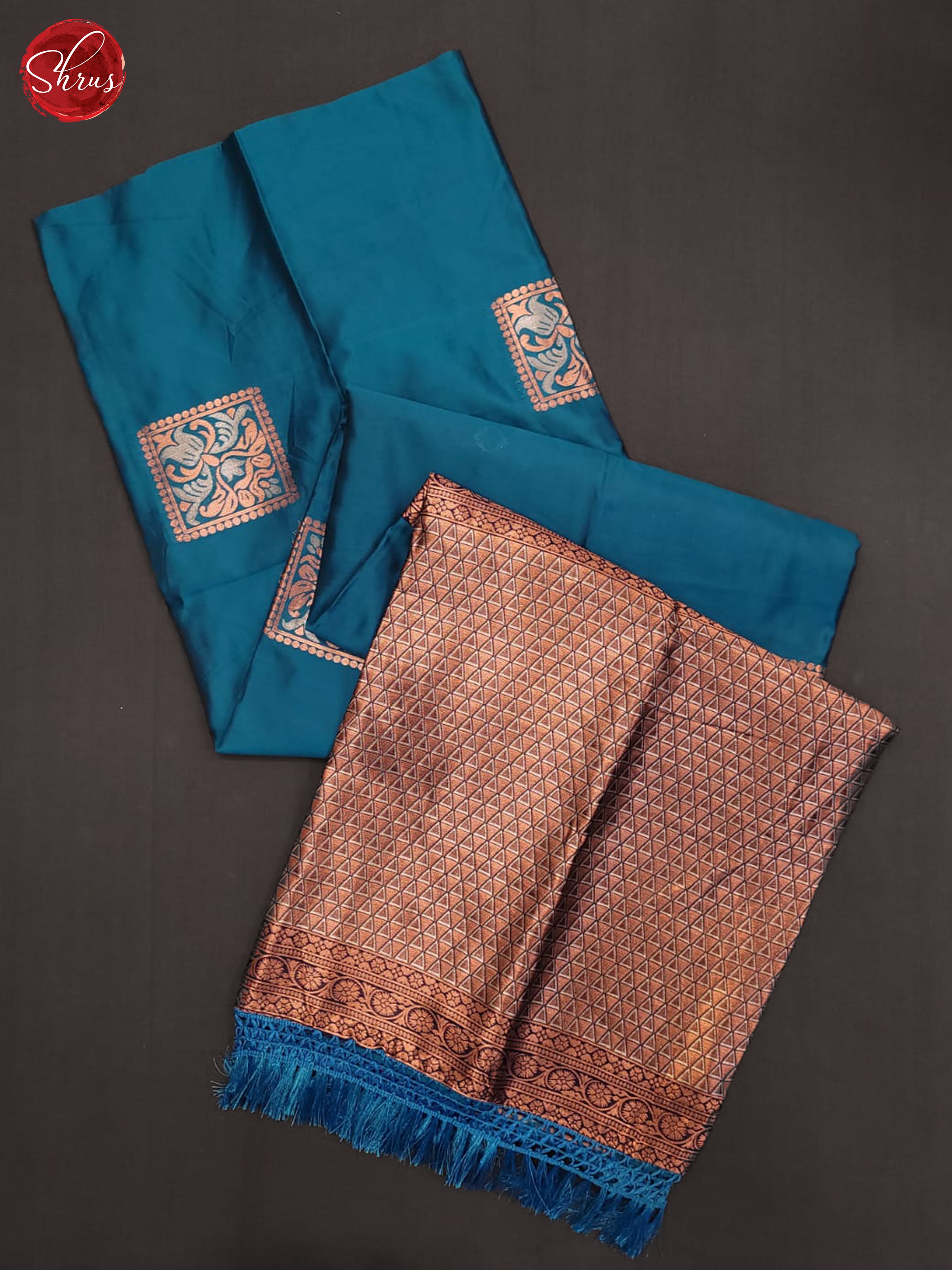blue & Navy Blue - Semi Soft Silk Saree - Shop on ShrusEternity.com