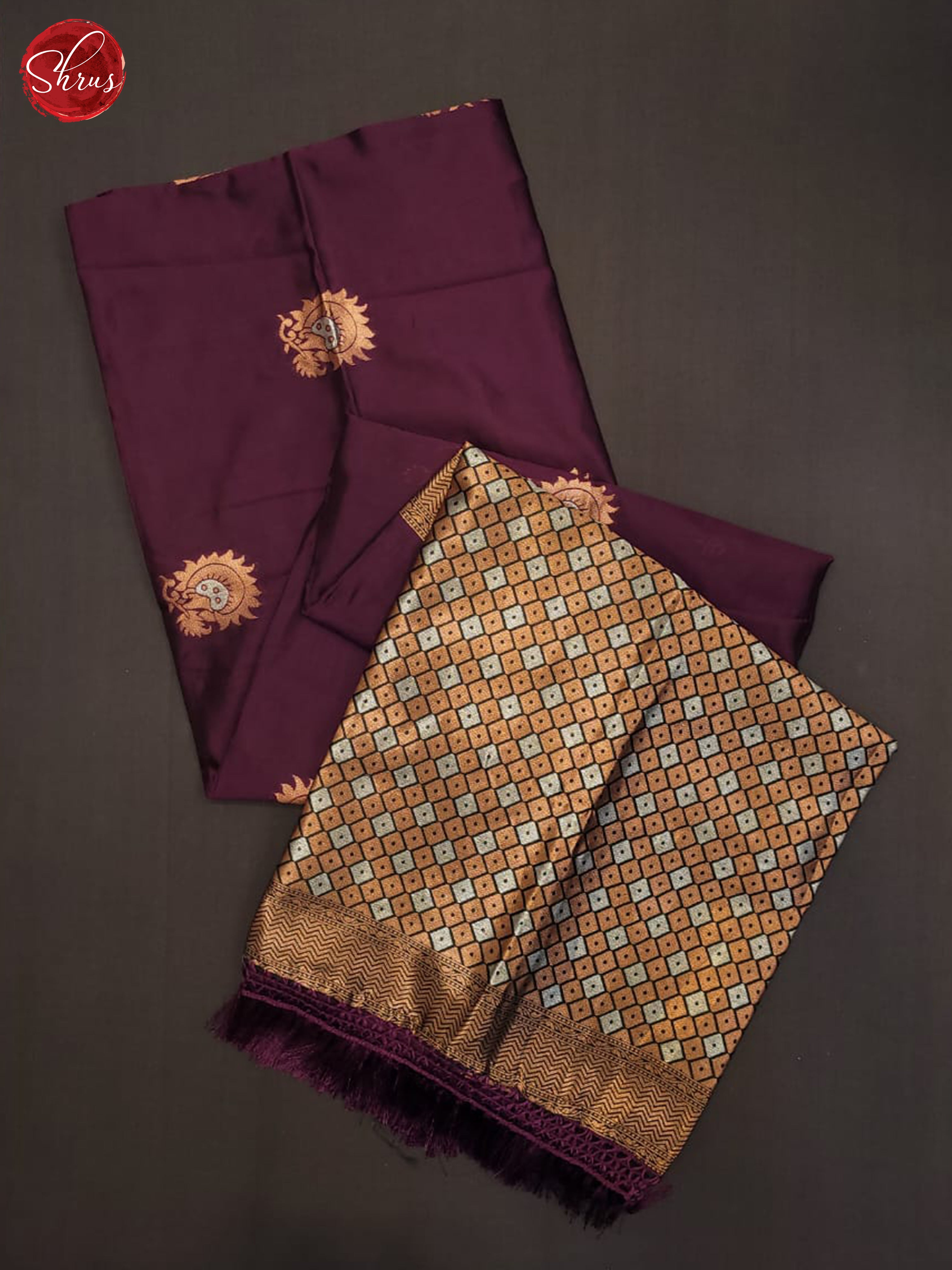 Deep wine & Green- Semi Soft Silk Saree - Shop on ShrusEternity.com