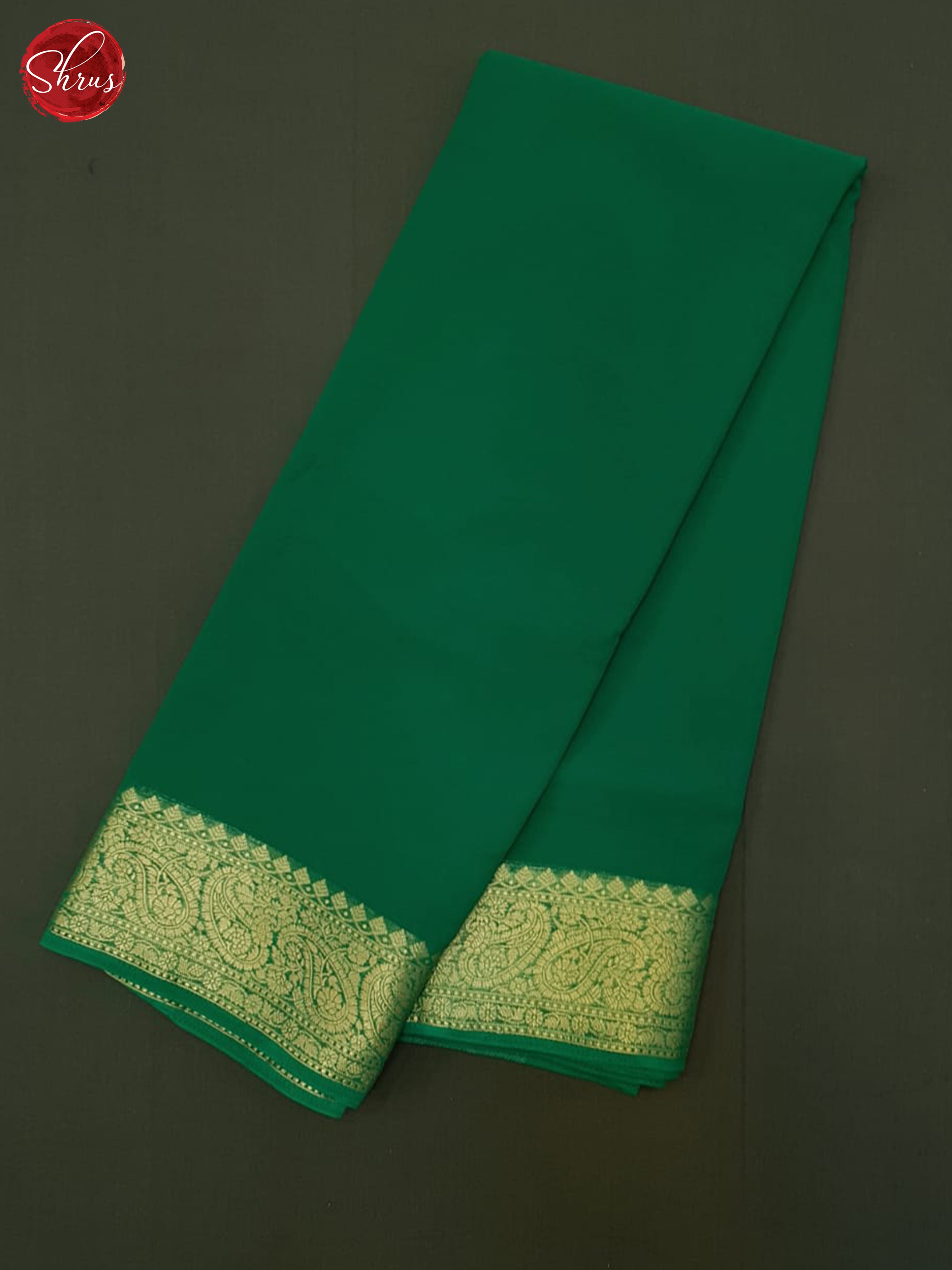 Green(Single Tone) - Semi Georgette Saree - Shop on ShrusEternity.com