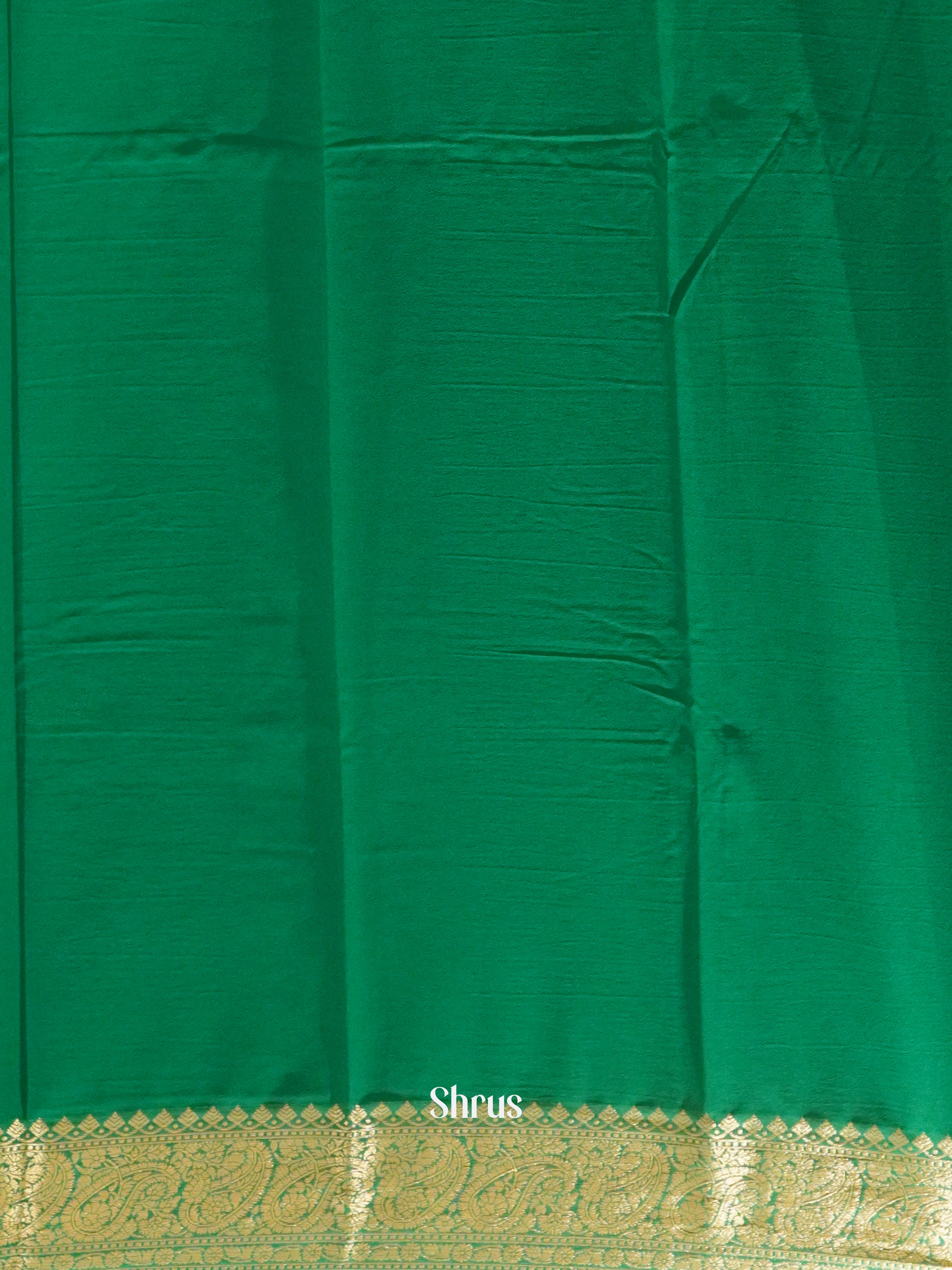 Green(Single Tone) - Semi Georgette Saree - Shop on ShrusEternity.com
