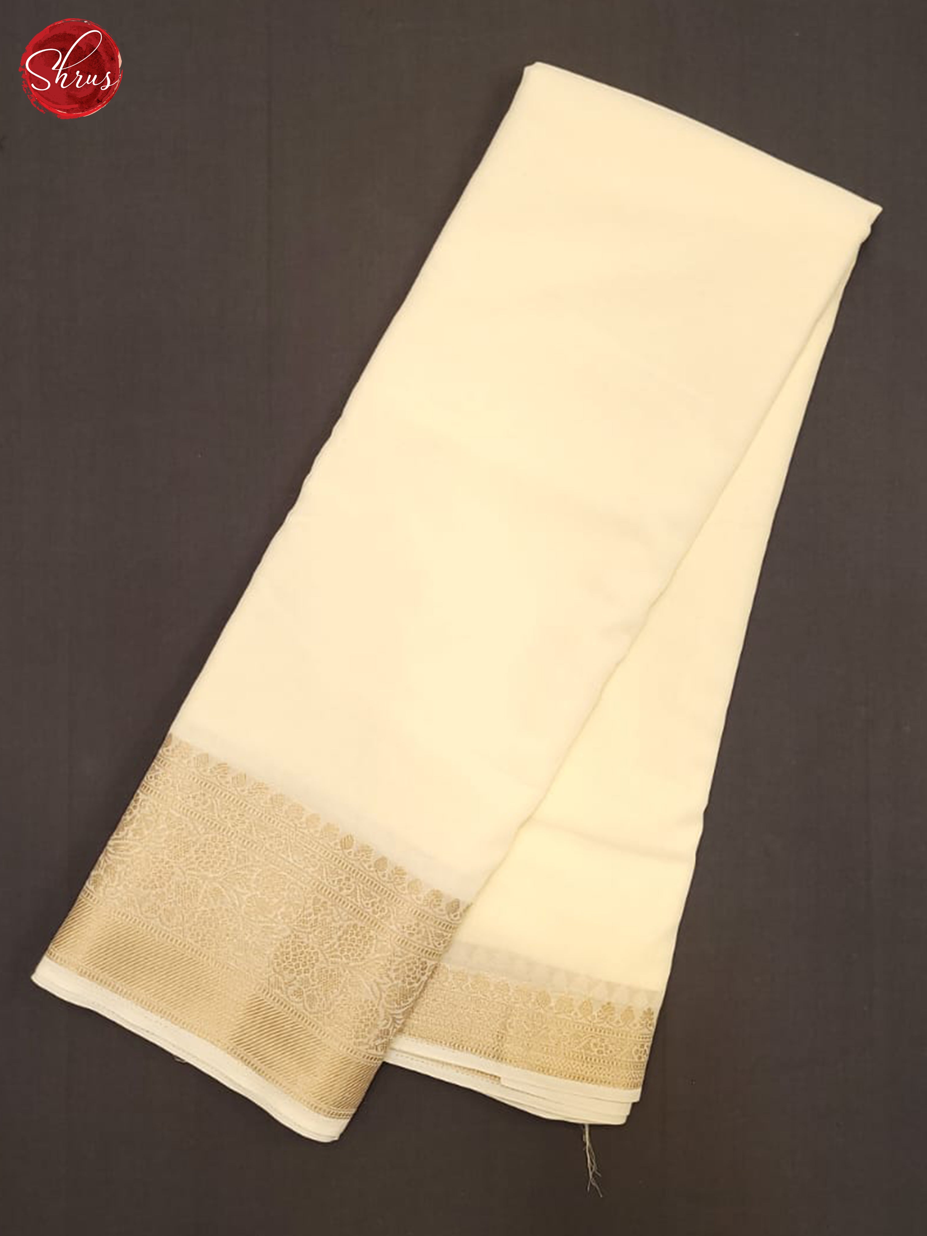 Cream(Single Tone) - Semi Georgette Saree - Shop on ShrusEternity.com