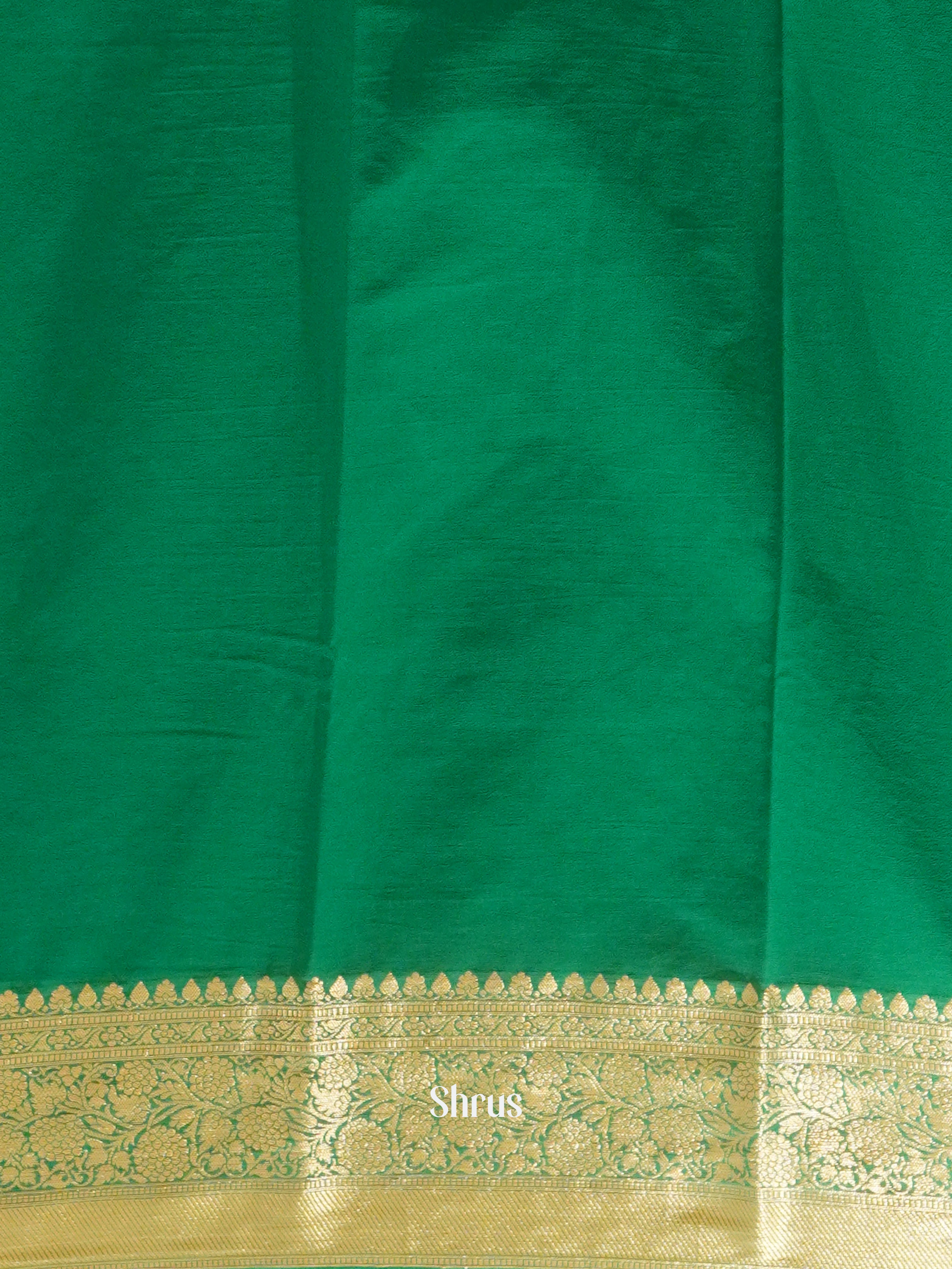 Green(Single Tone) - Semi Georgette Saree - Shop on ShrusEternity.com
