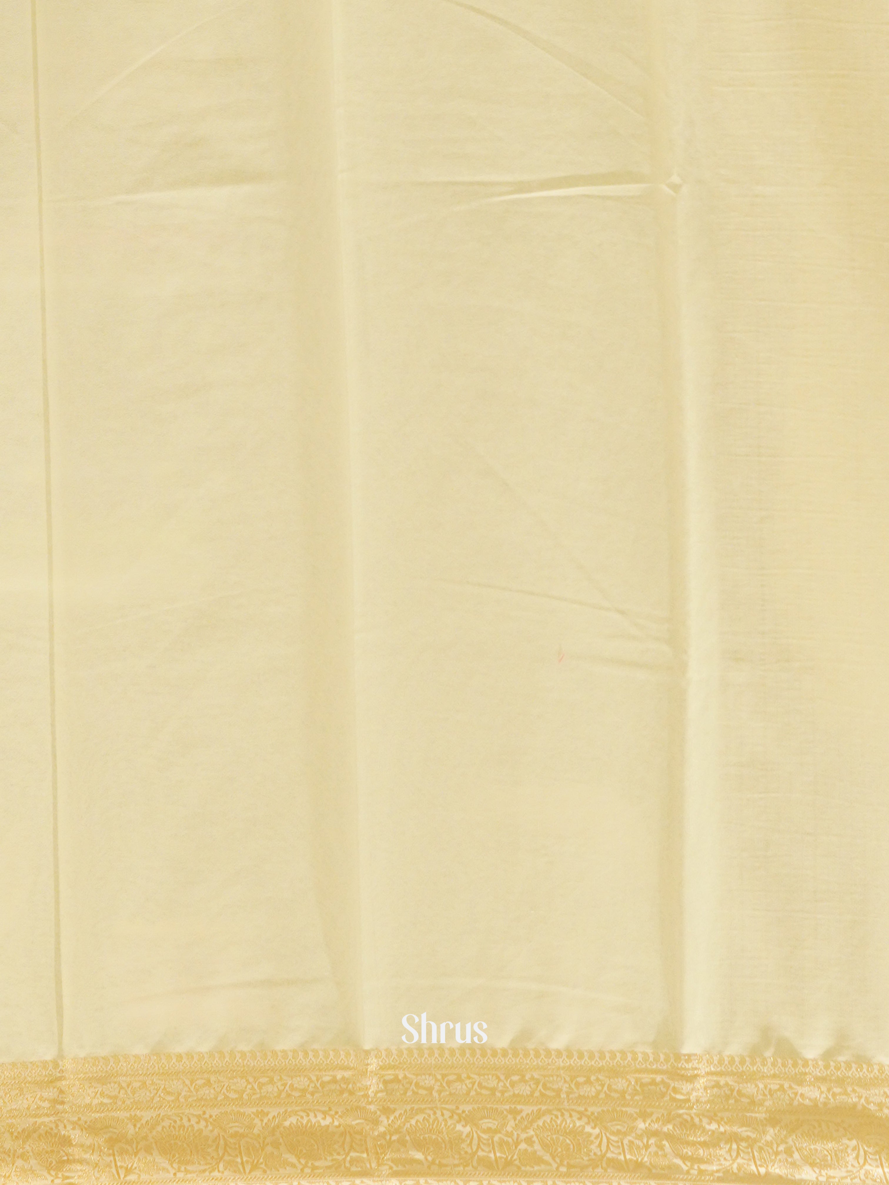 Cream(Single Tone) - Semi Georgette Saree - Shop on ShrusEternity.com