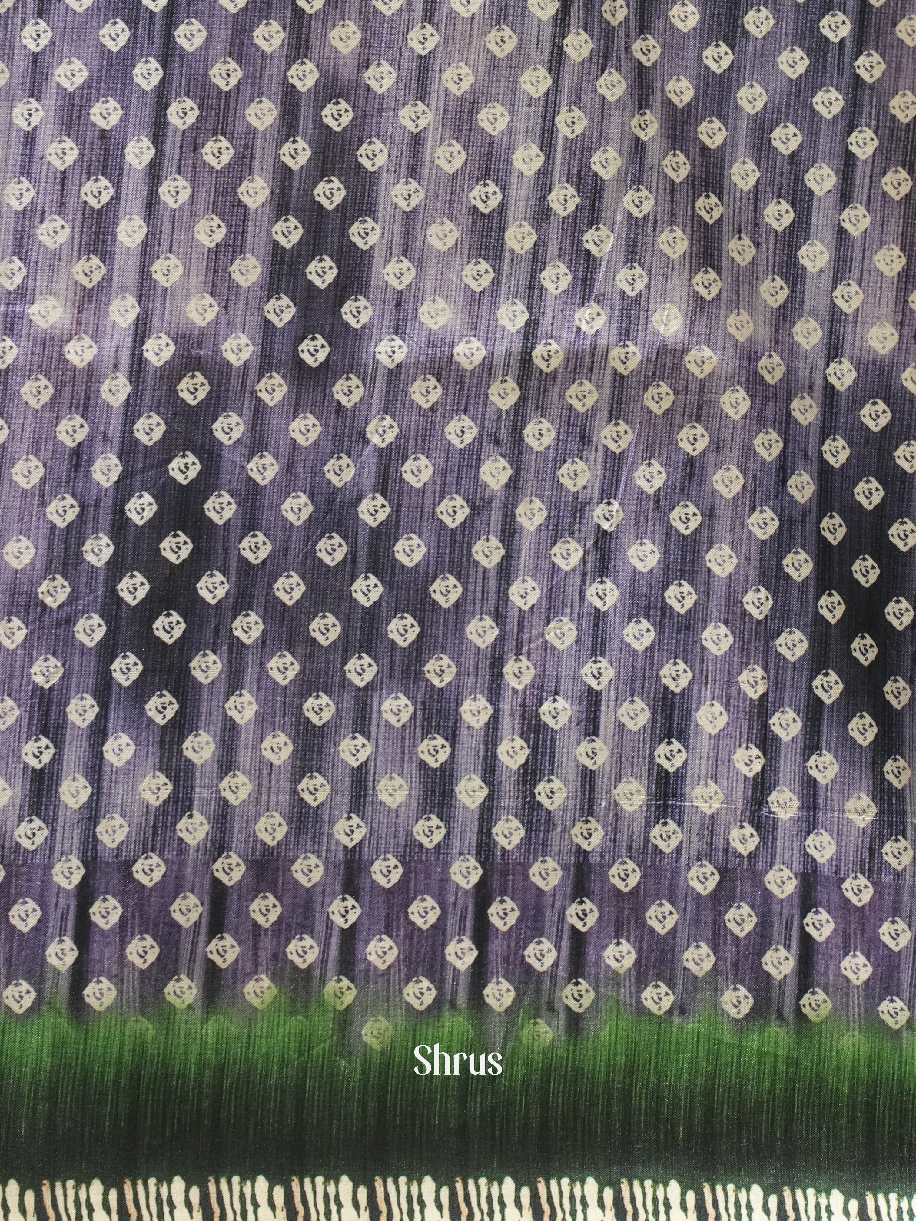 Purple & Black - Semi Crepe Saree - Shop on ShrusEternity.com