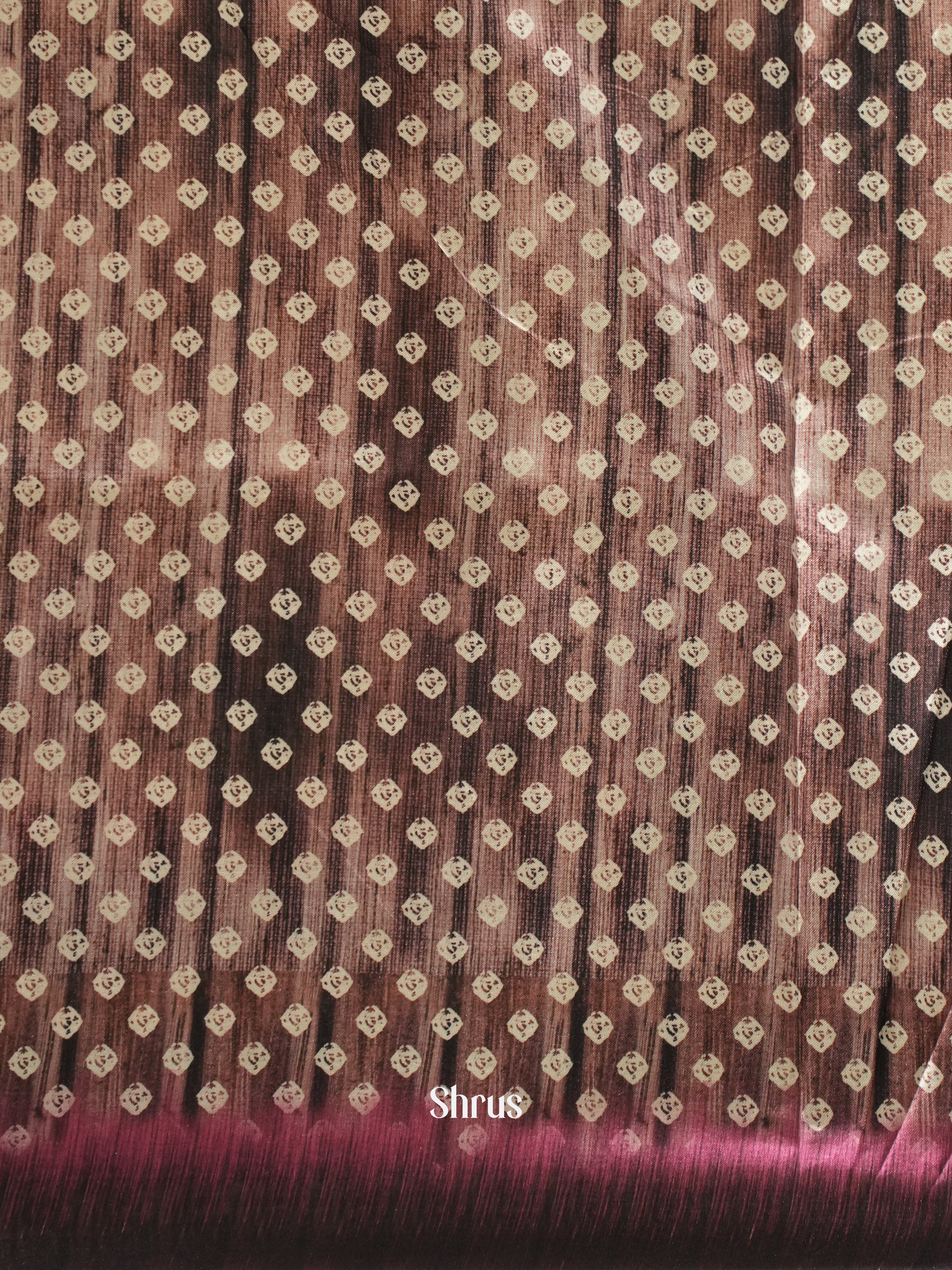 Brown & Black - Semi Crepe Saree - Shop on ShrusEternity.com