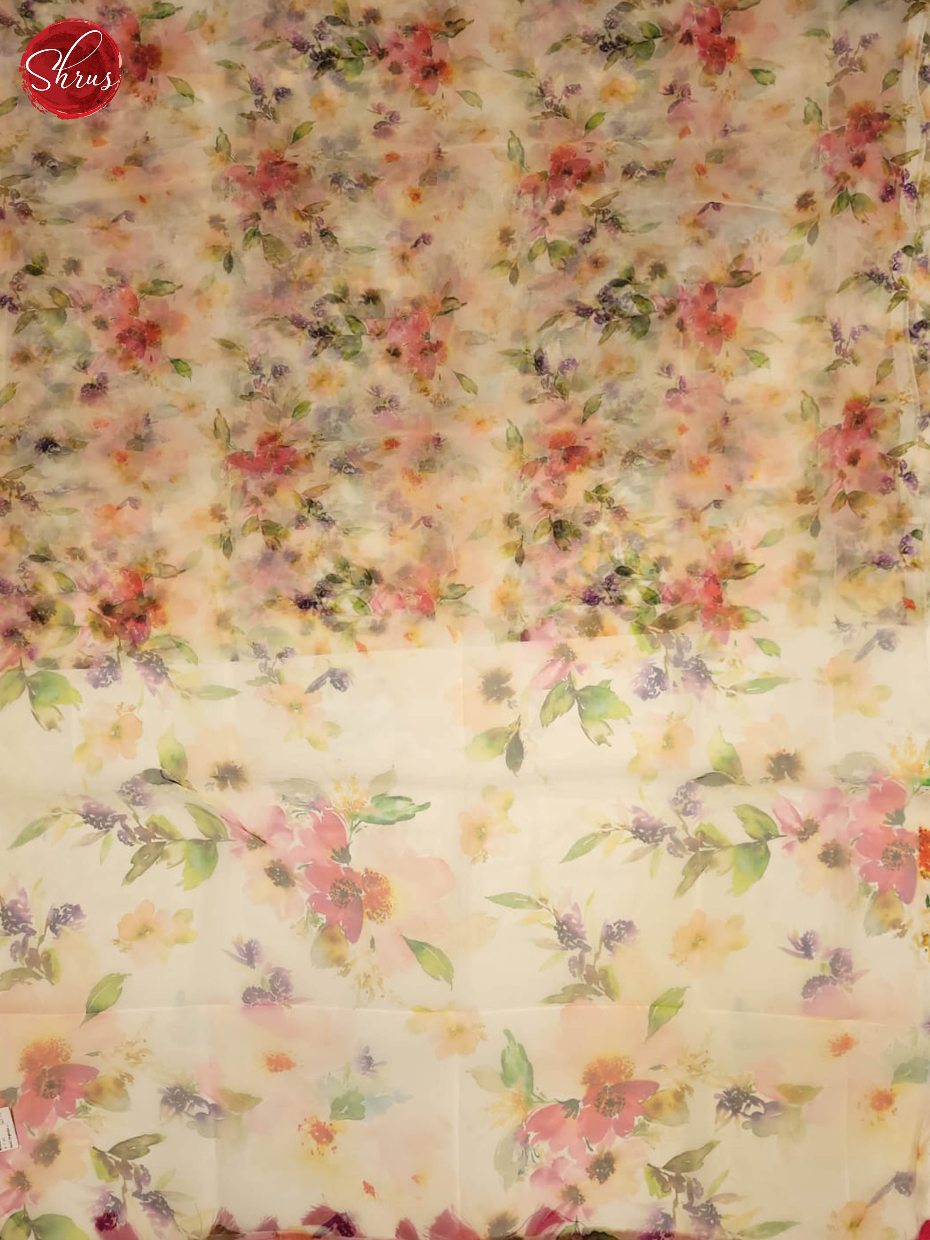 cream and black - Semi Organza saree - Shop on ShrusEternity.com