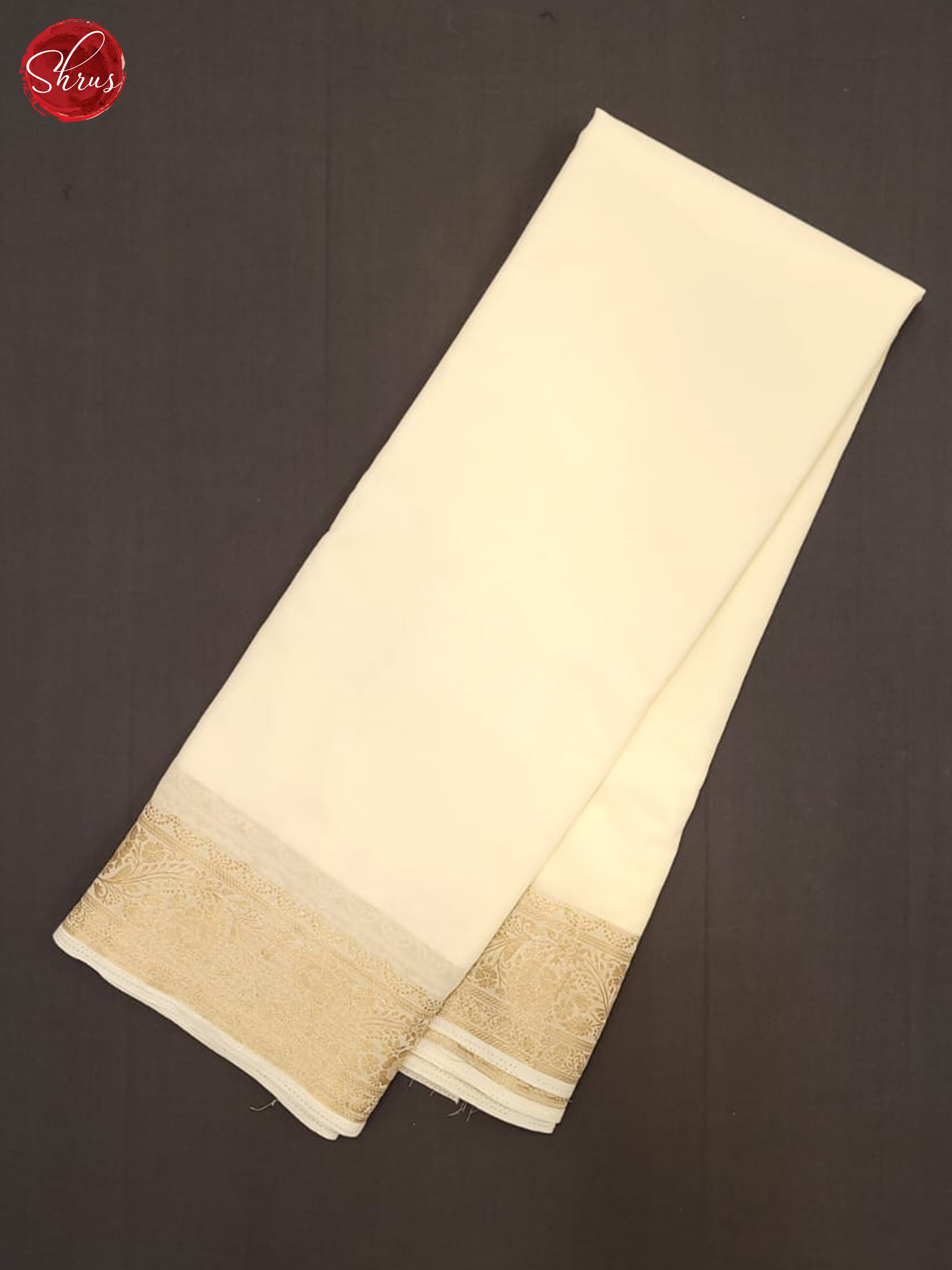 Cream(Single Tone) - Semi Georgette Saree - Shop on ShrusEternity.com
