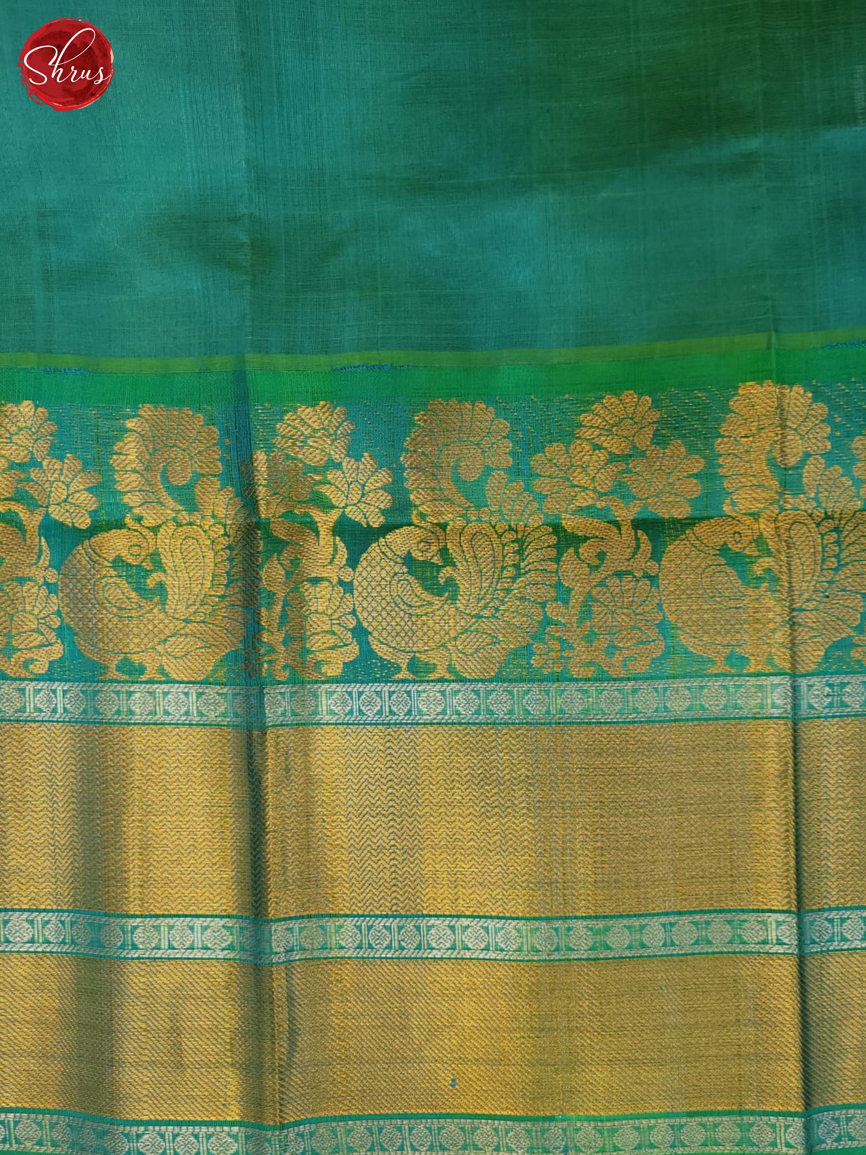 Peach & Blue - Silk Cotton Saree - Shop on ShrusEternity.com