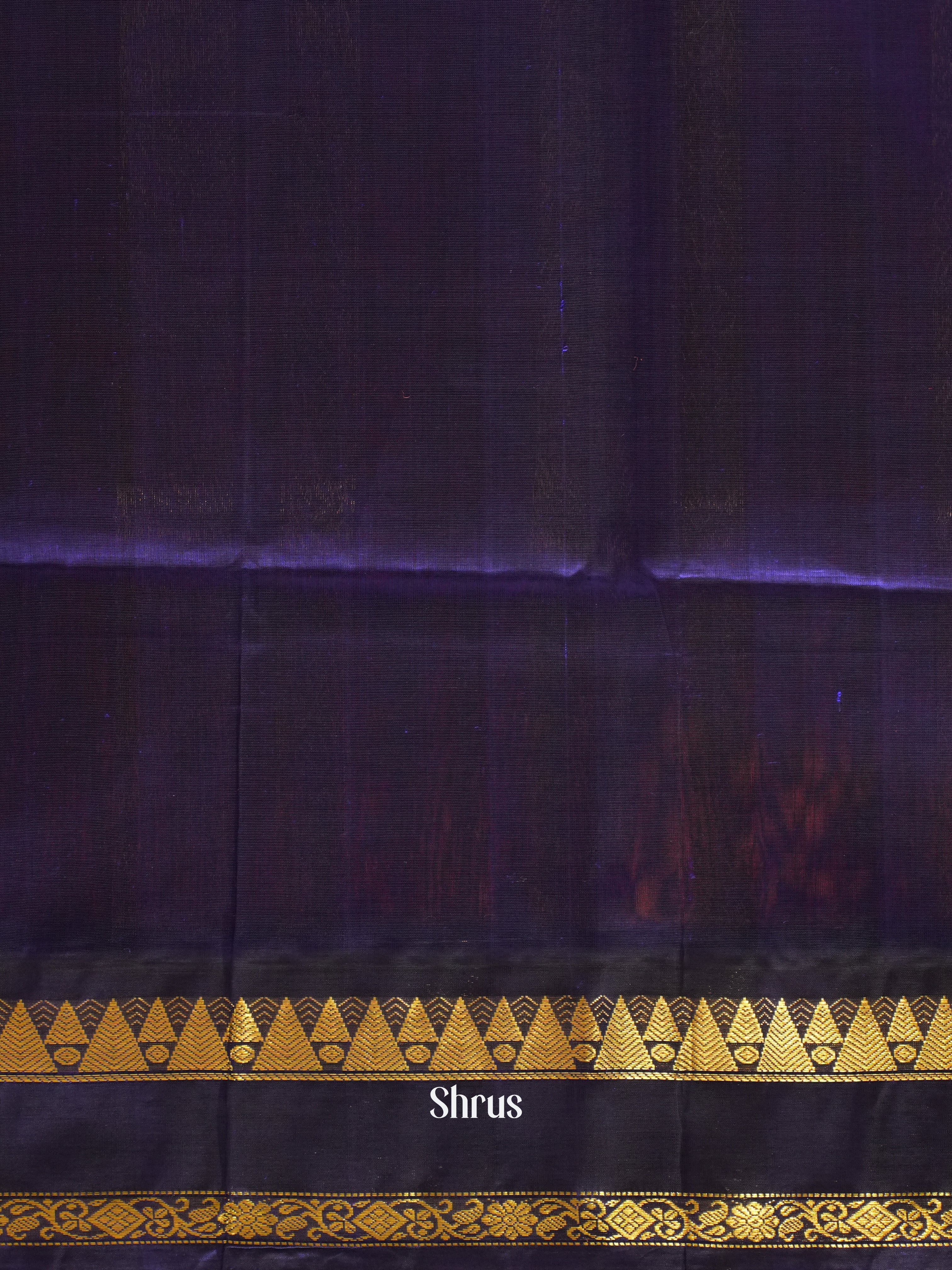 Peachish pink and Navy blue - Silk Cotton Saree - Shop on ShrusEternity.com