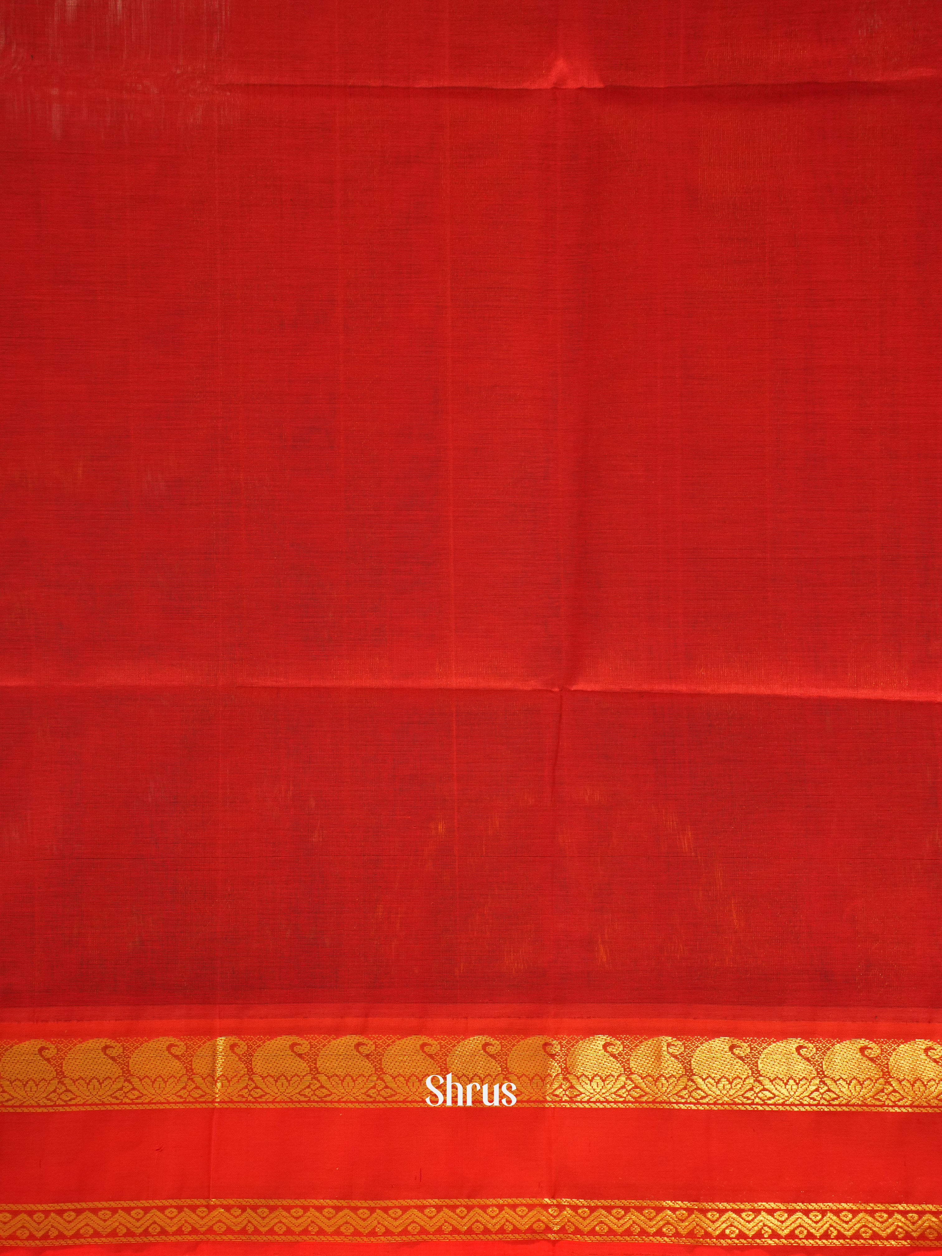Grey & Red- Silk Cotton Saree - Shop on ShrusEternity.com