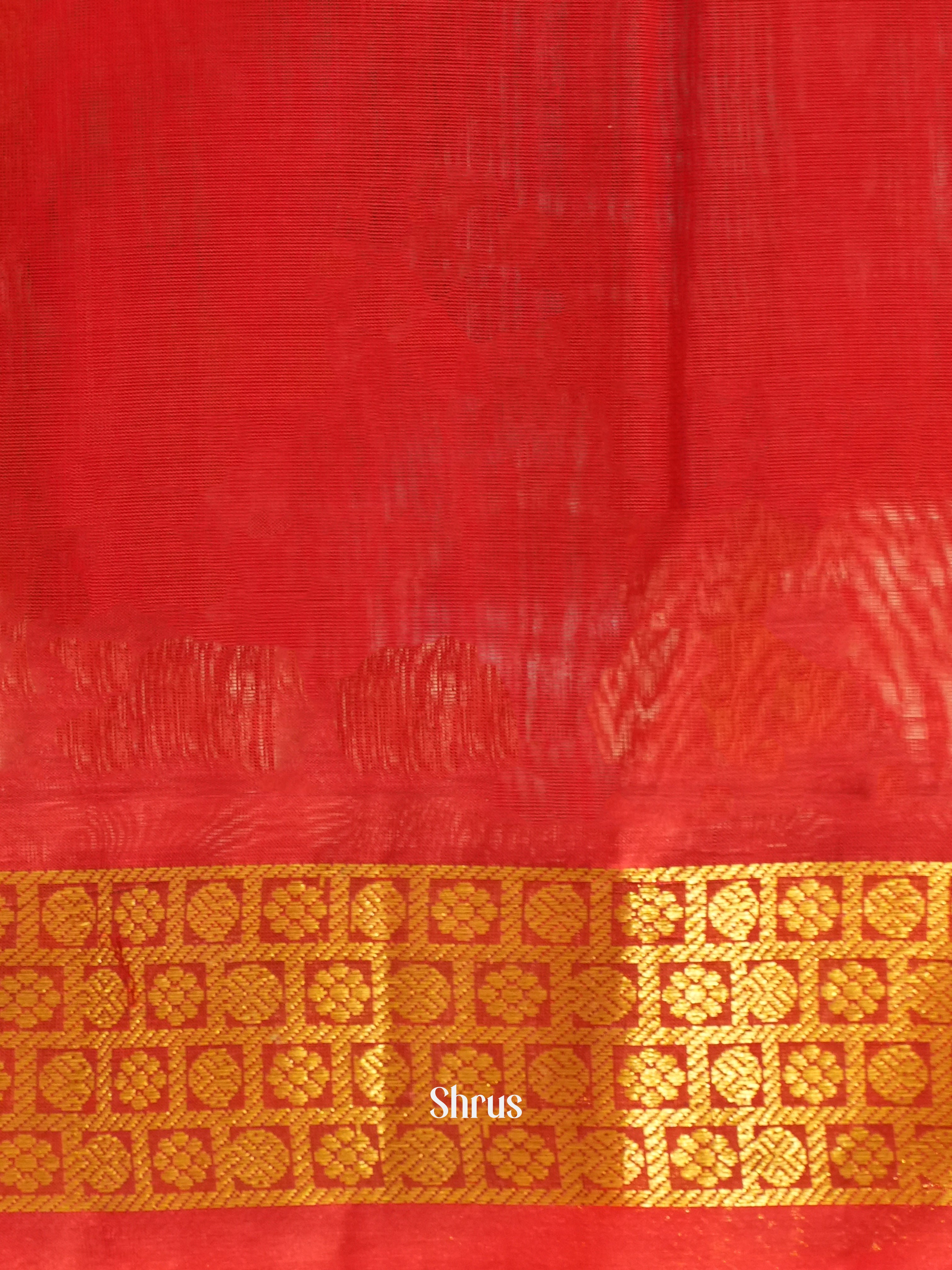 Yellow & Red - Silk Cotton Saree - Shop on ShrusEternity.com