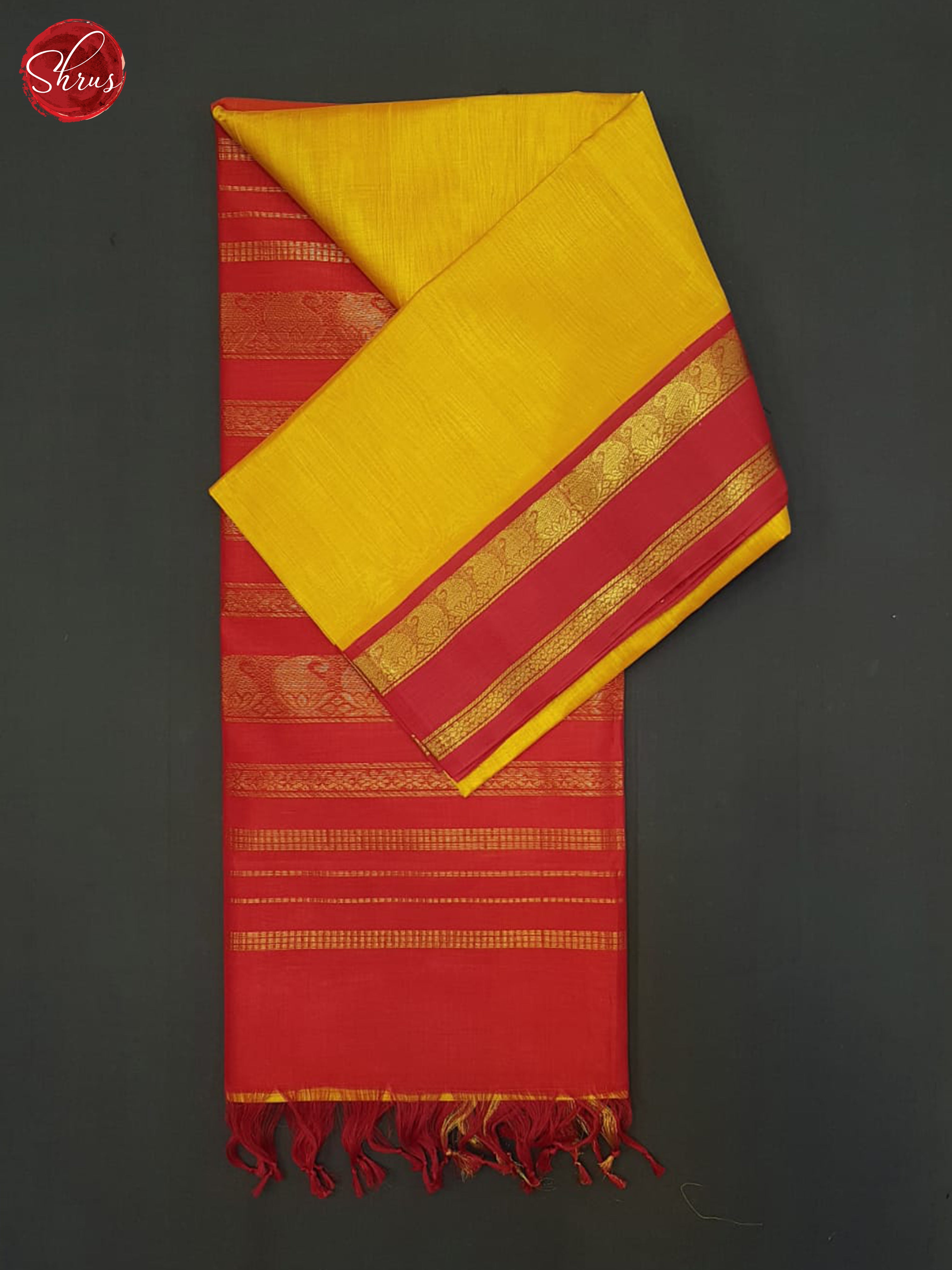 Yellow & Red - Silk Cotton Saree - Shop on ShrusEternity.com
