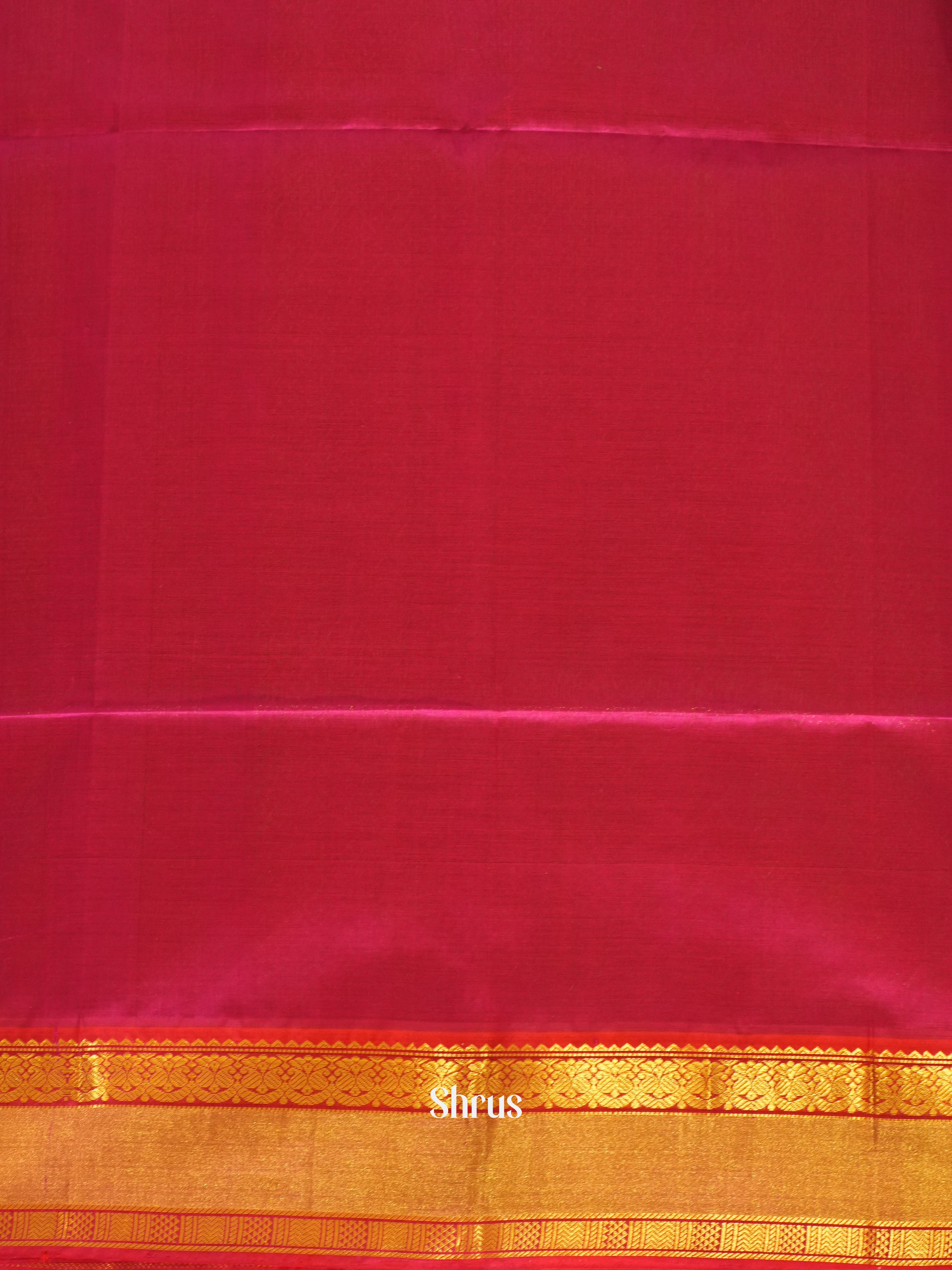 Green And Pink-Silk Cotton Saree - Shop on ShrusEternity.com