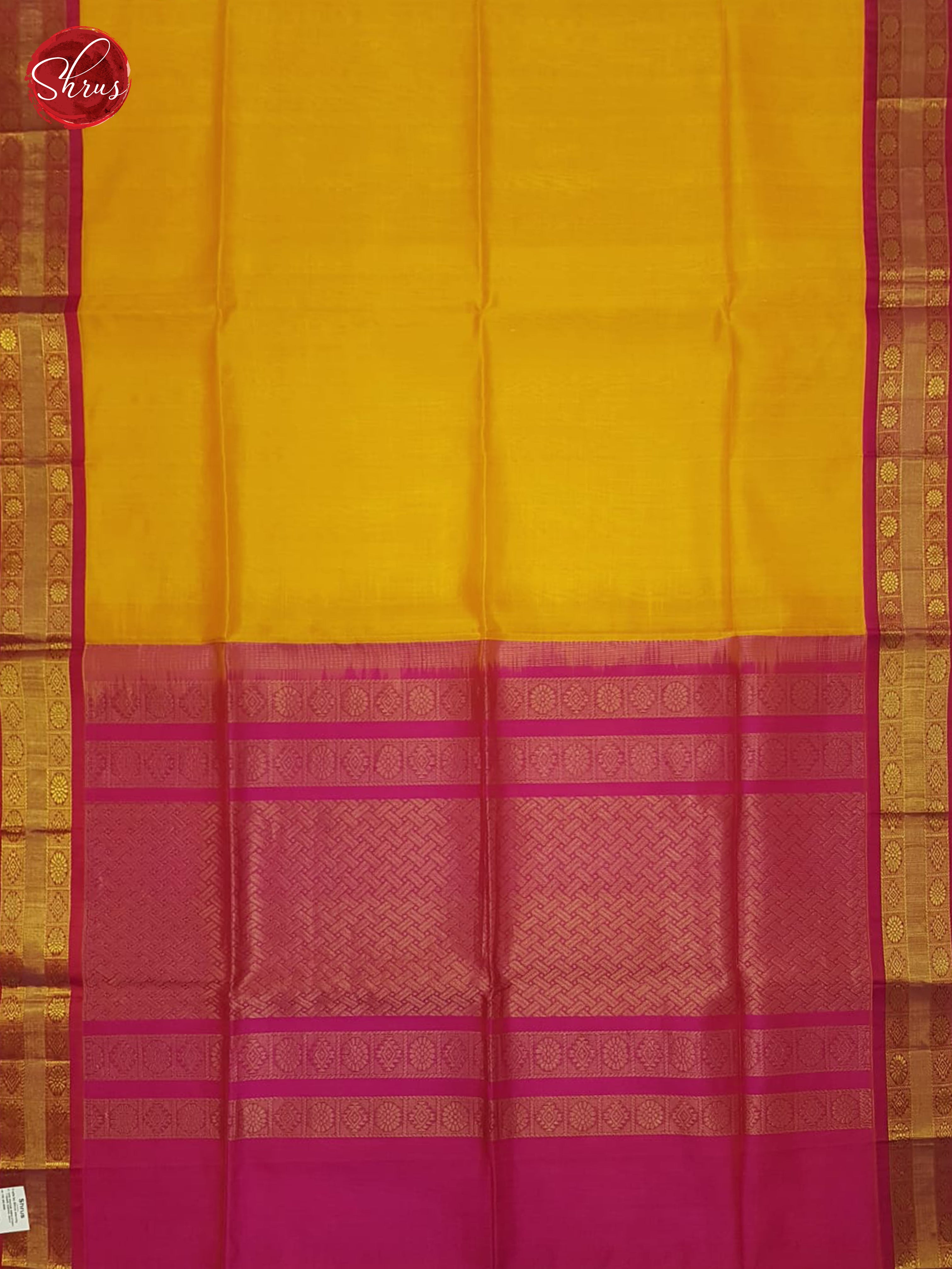 Yellow And Pink-Silk Cotton Saree - Shop on ShrusEternity.com