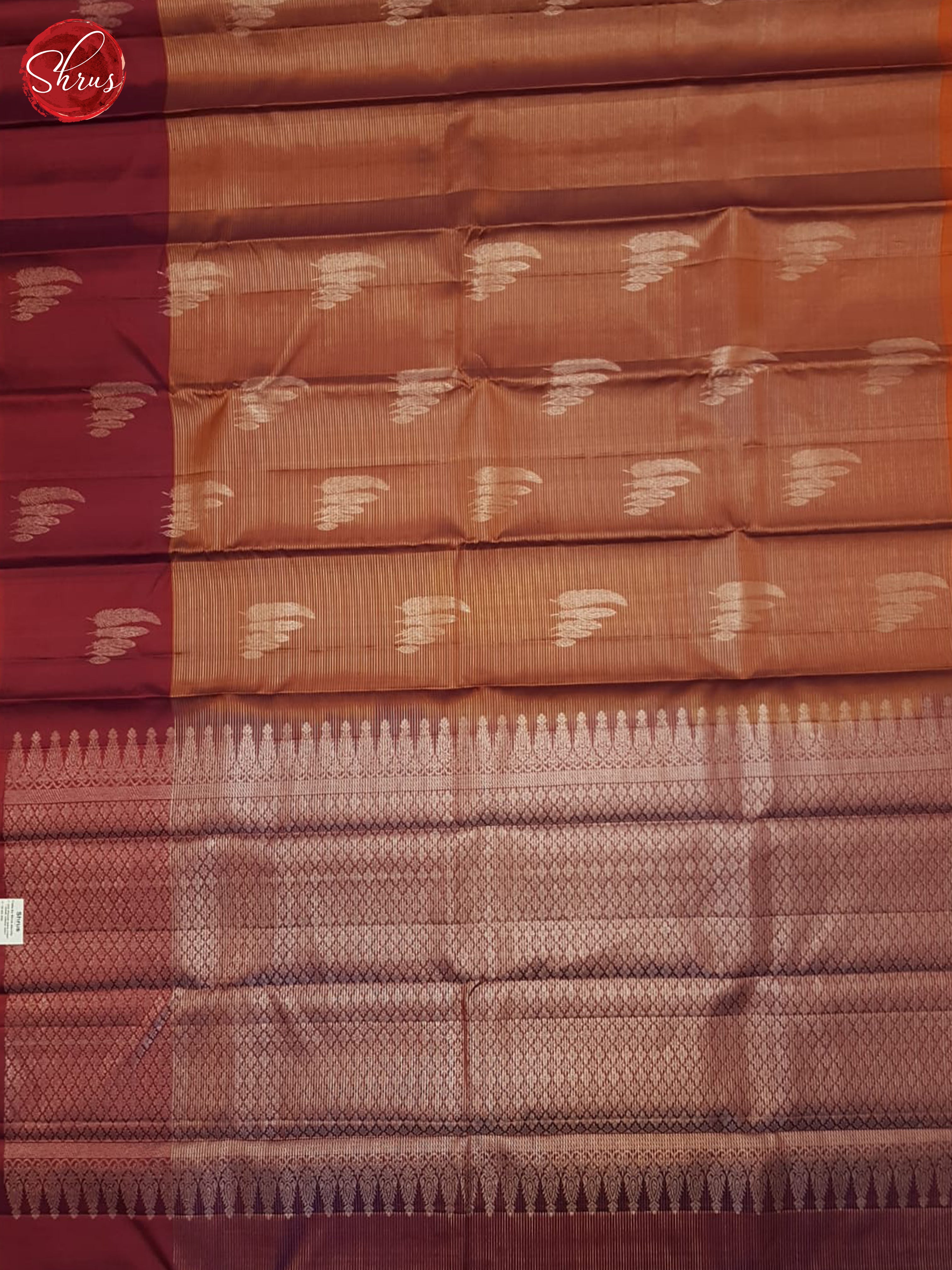 Brick & Maroon - Soft Silk Saree - Shop on ShrusEternity.com