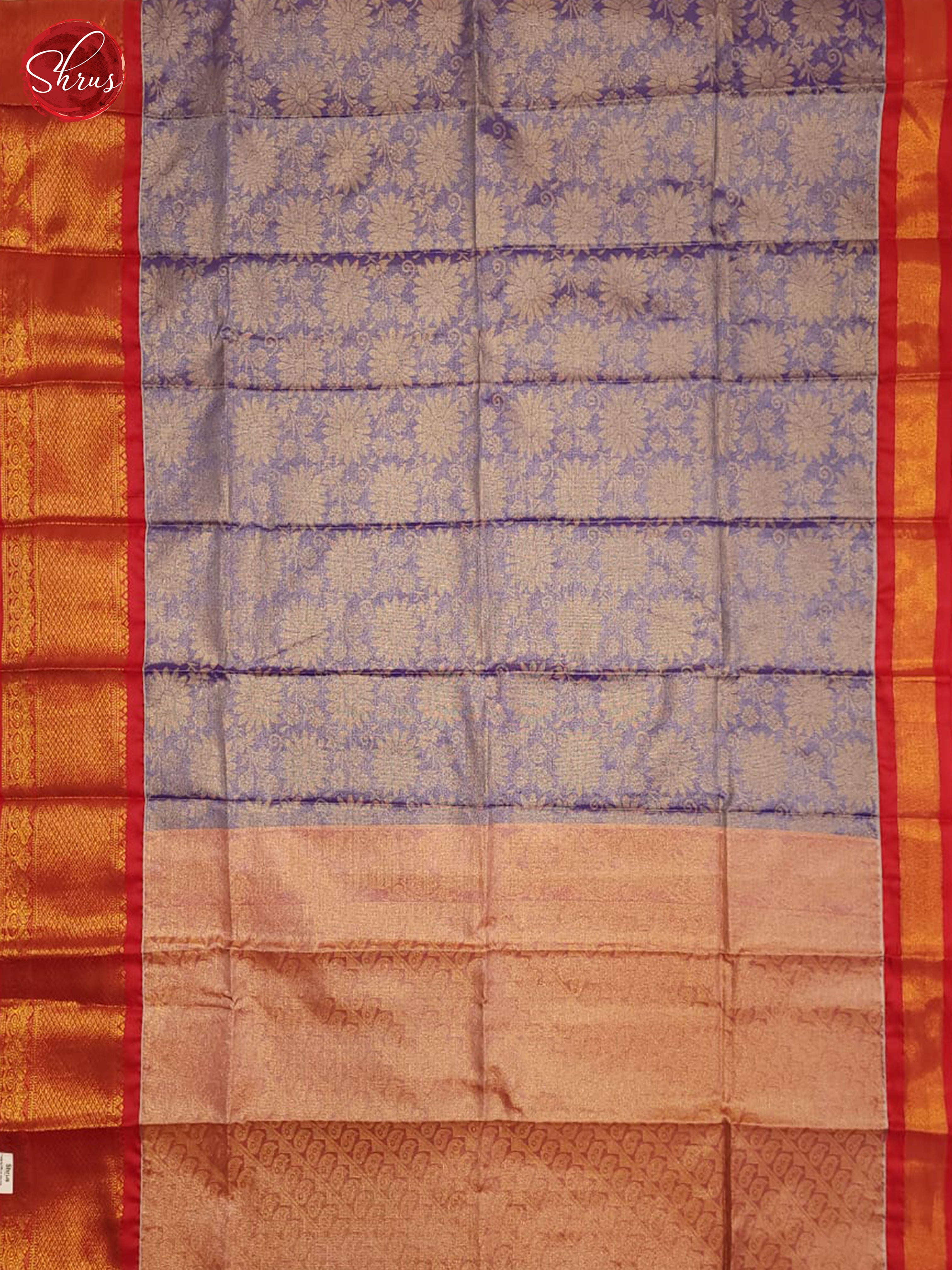 Lavender & Red - Semi Tissue Saree - Shop on ShrusEternity.com