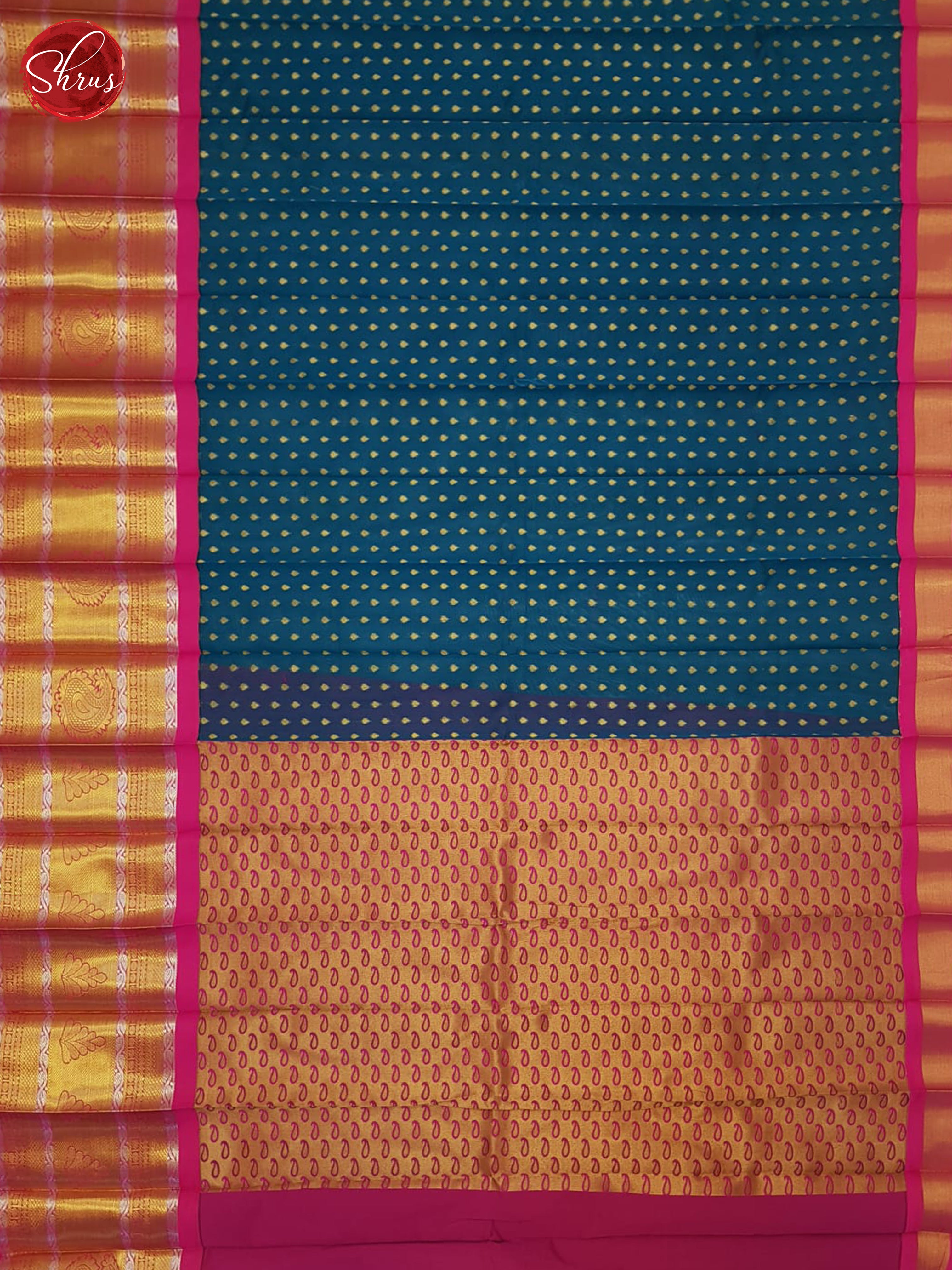 Blue & Pink- Semi Kuppadam Saree - Shop on ShrusEternity.com