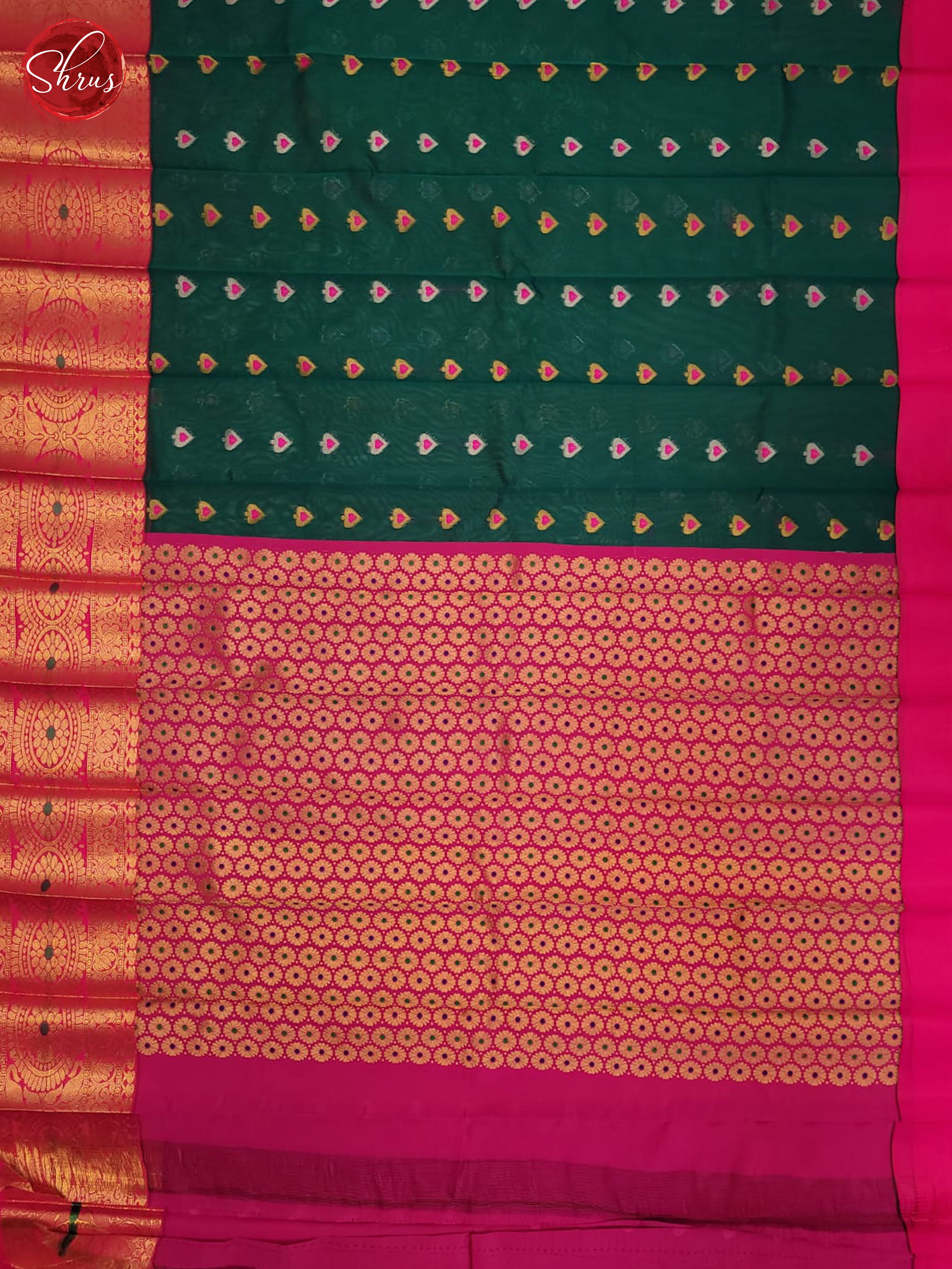 Green & Pink - Semi Kuppadam Saree - Shop on ShrusEternity.com