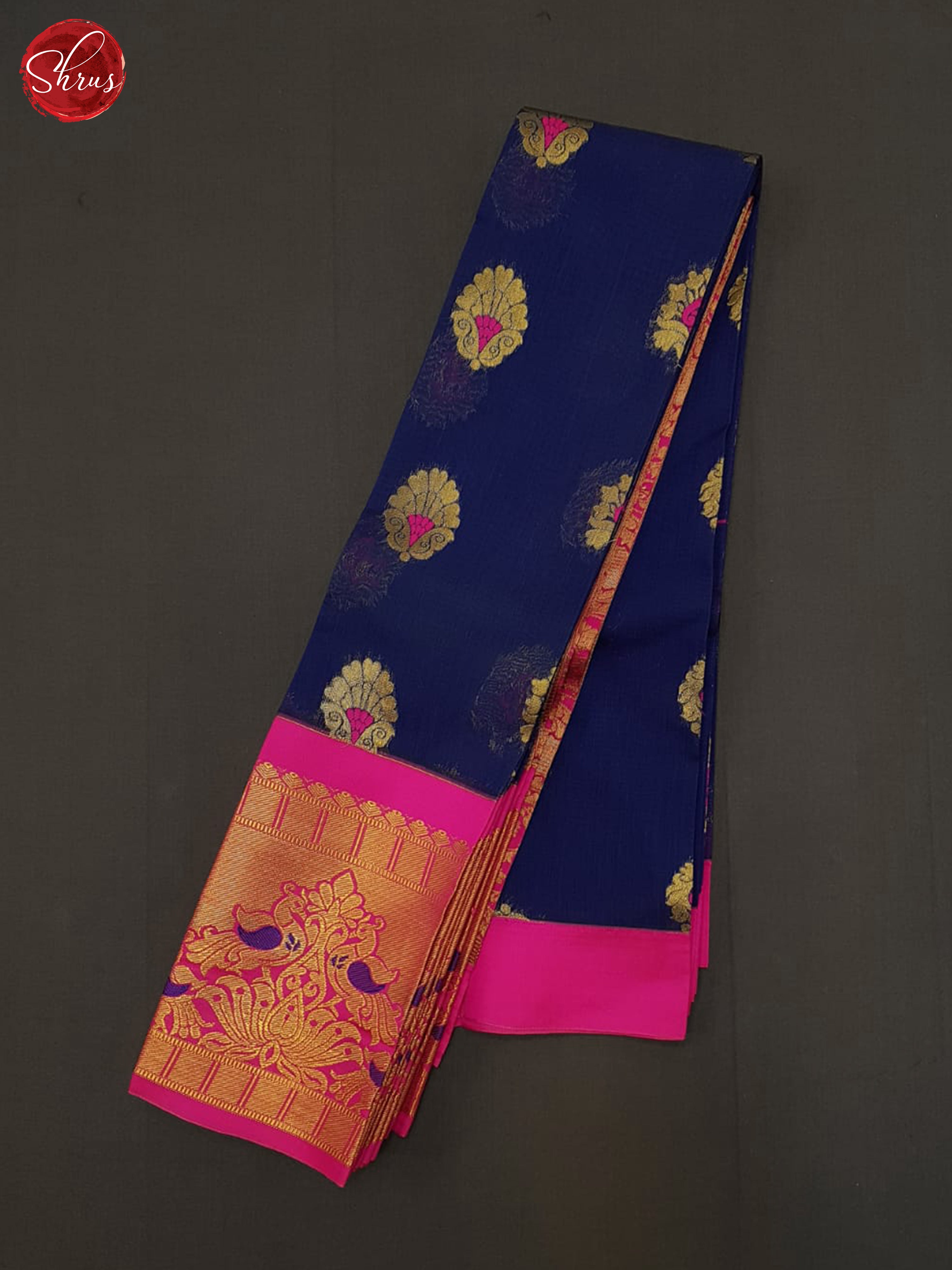 Blue & Pink - Semi Kuppadam Saree - Shop on ShrusEternity.com
