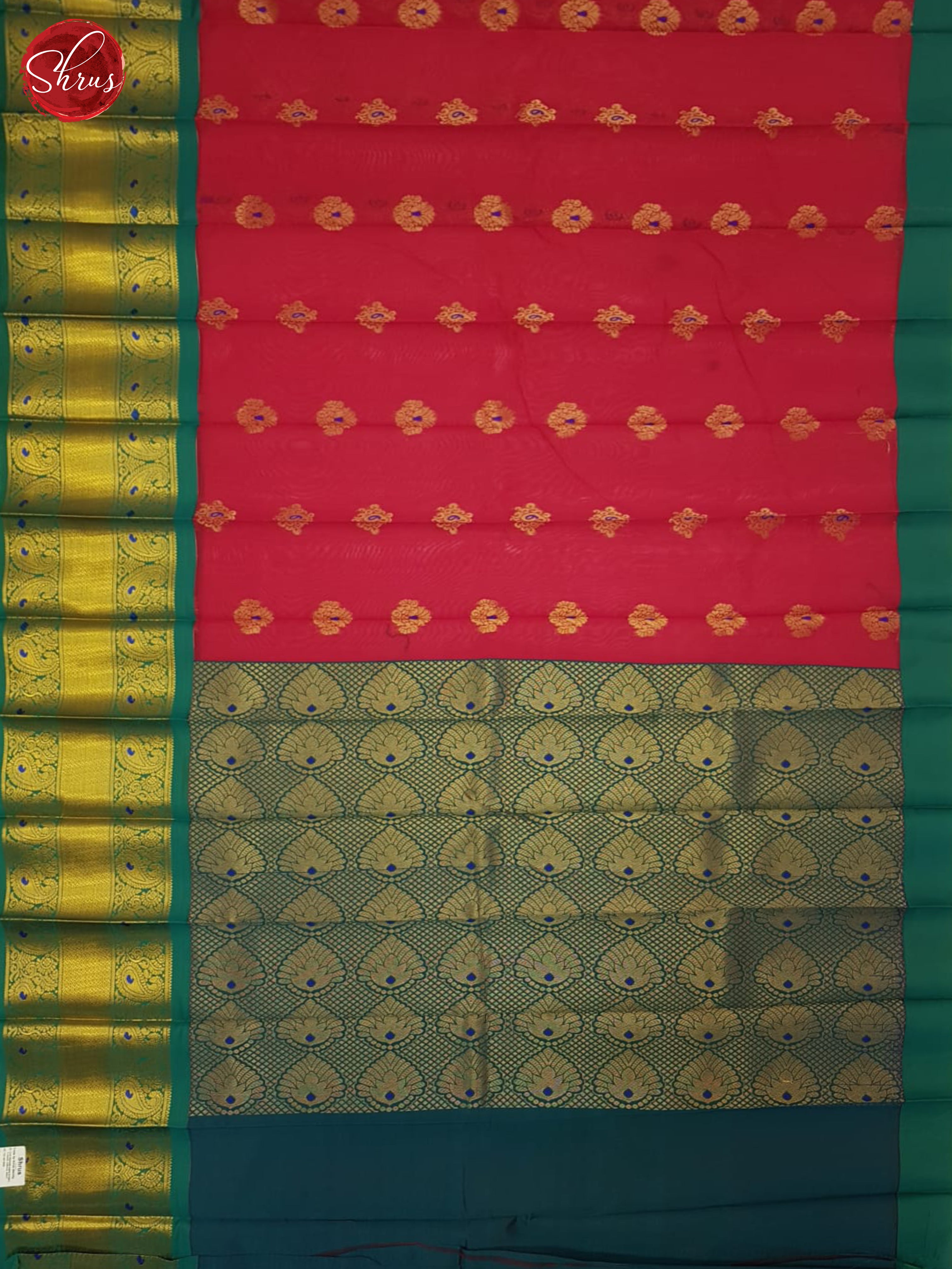Red & Green - Semi Kuppadam Saree - Shop on ShrusEternity.com