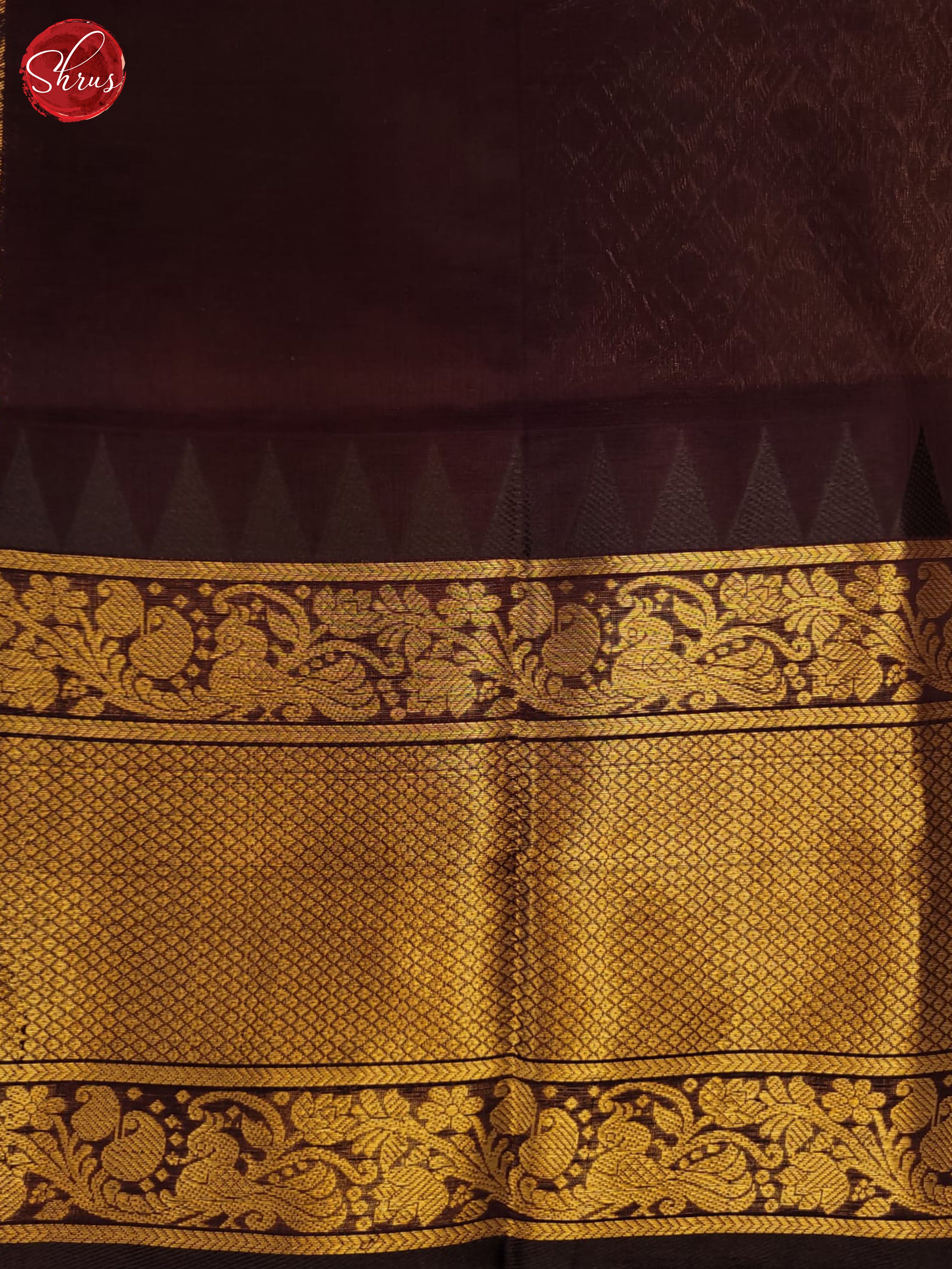 Blue & Brown - Silk Cotton Saree - Shop on ShrusEternity.com