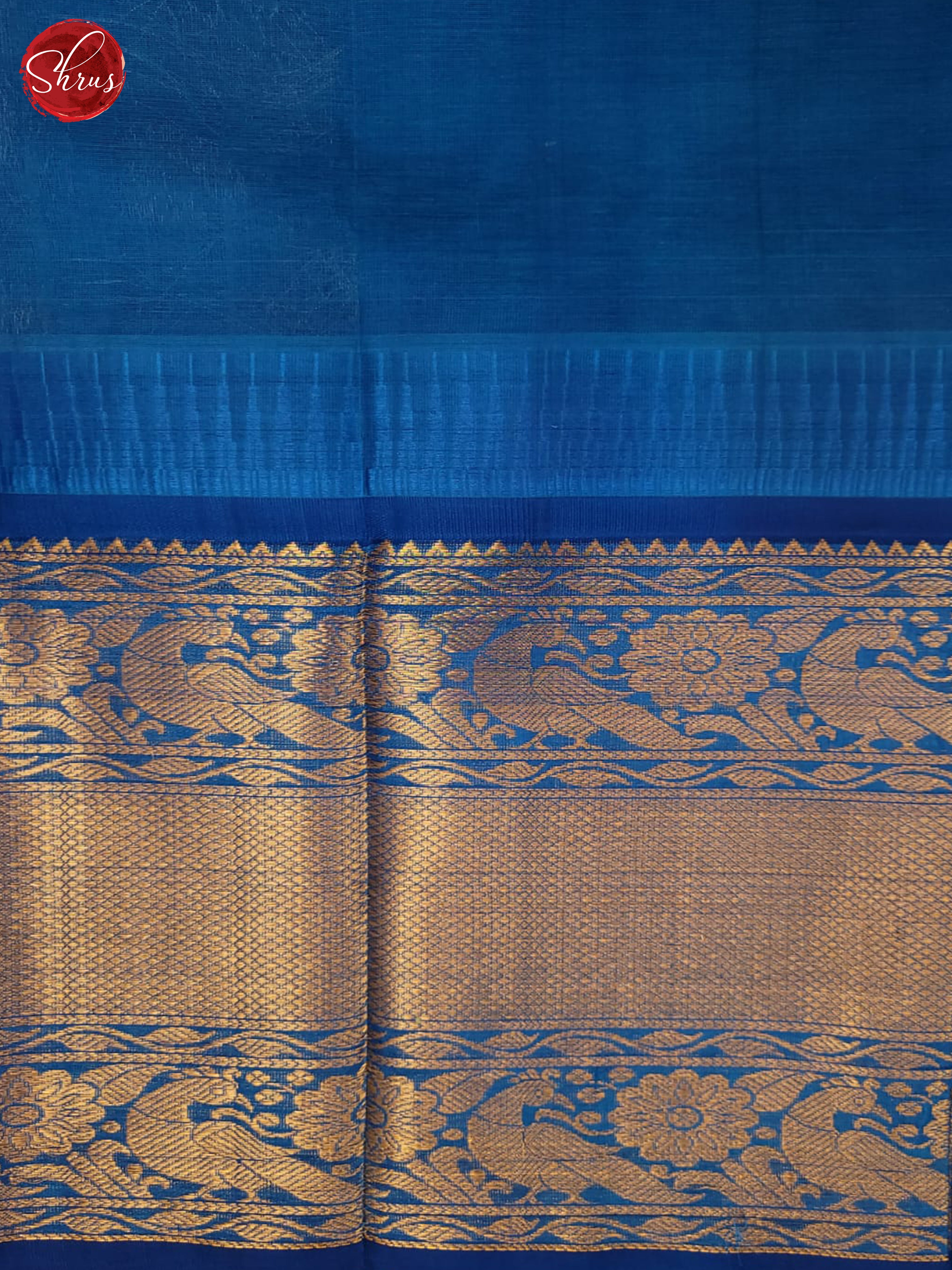 Red & Blue- Silk Cotton Saree - Shop on ShrusEternity.com