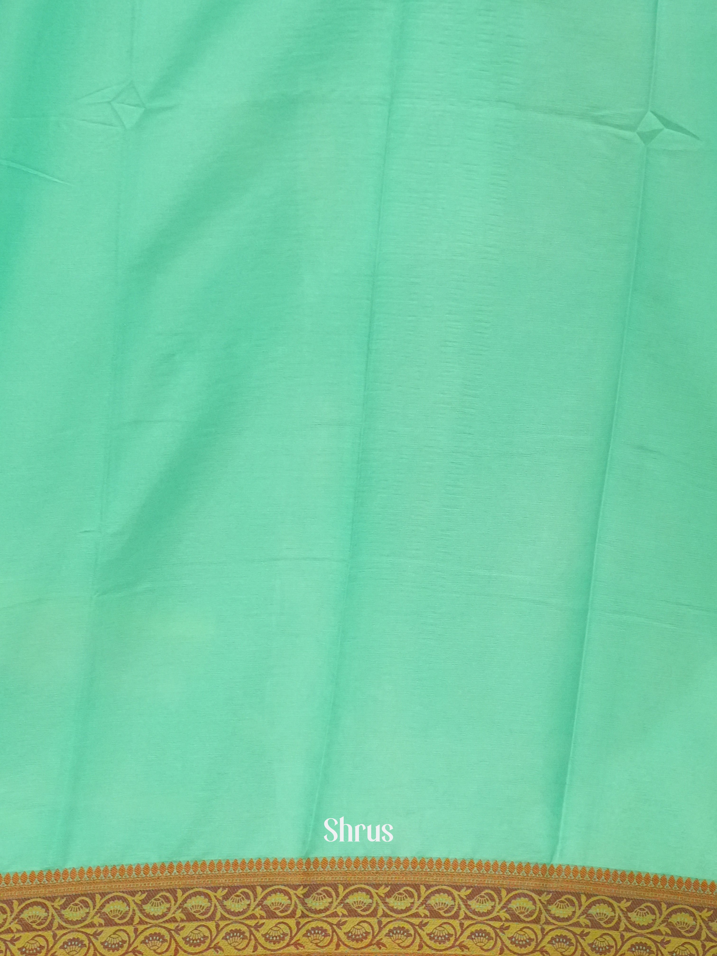 Teal Green(Single Tone) - Semi Mysoresilk Saree - Shop on ShrusEternity.com