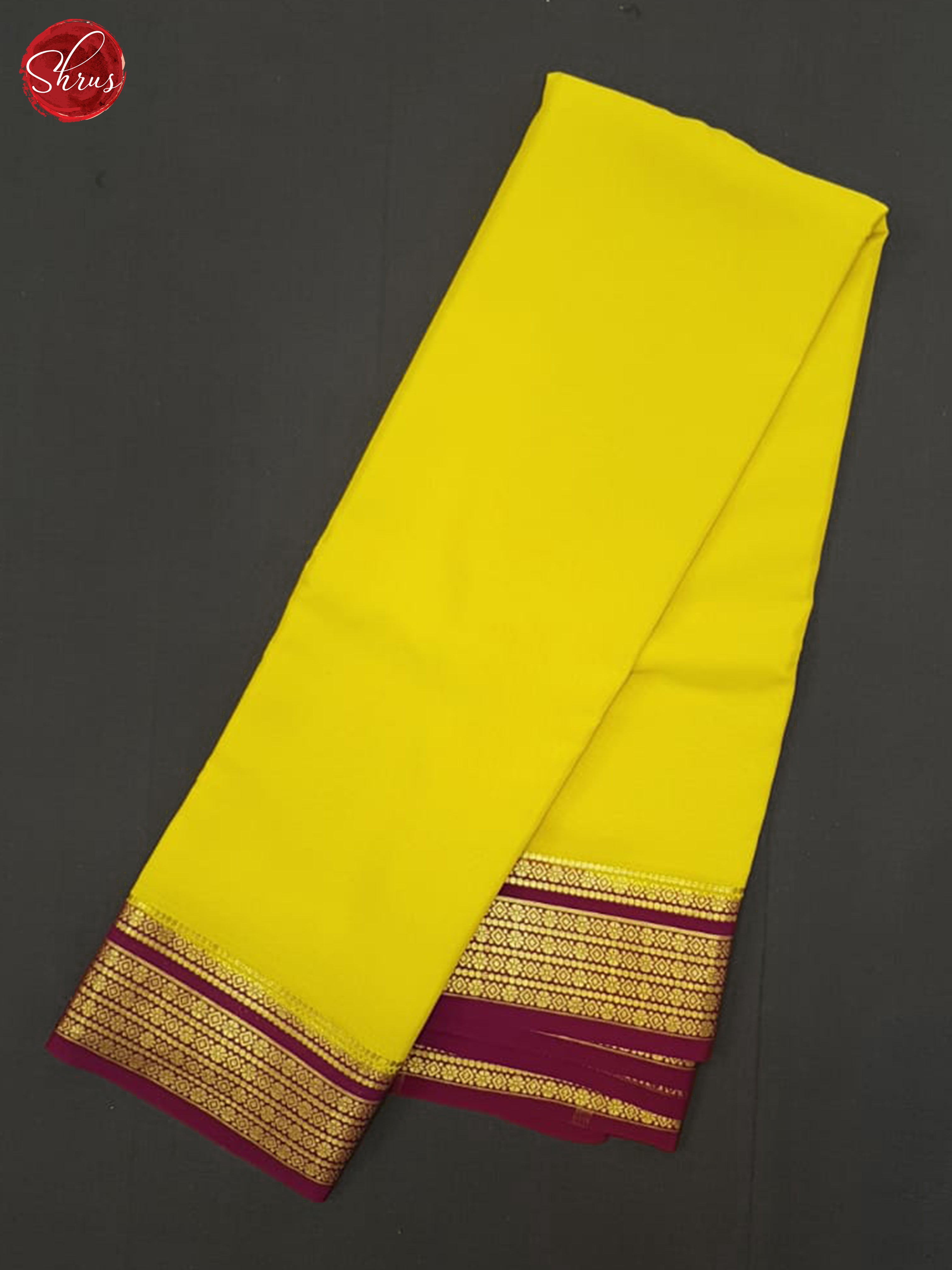 Yellow & Wine- Mysore Silk Saree - Shop on ShrusEternity.com