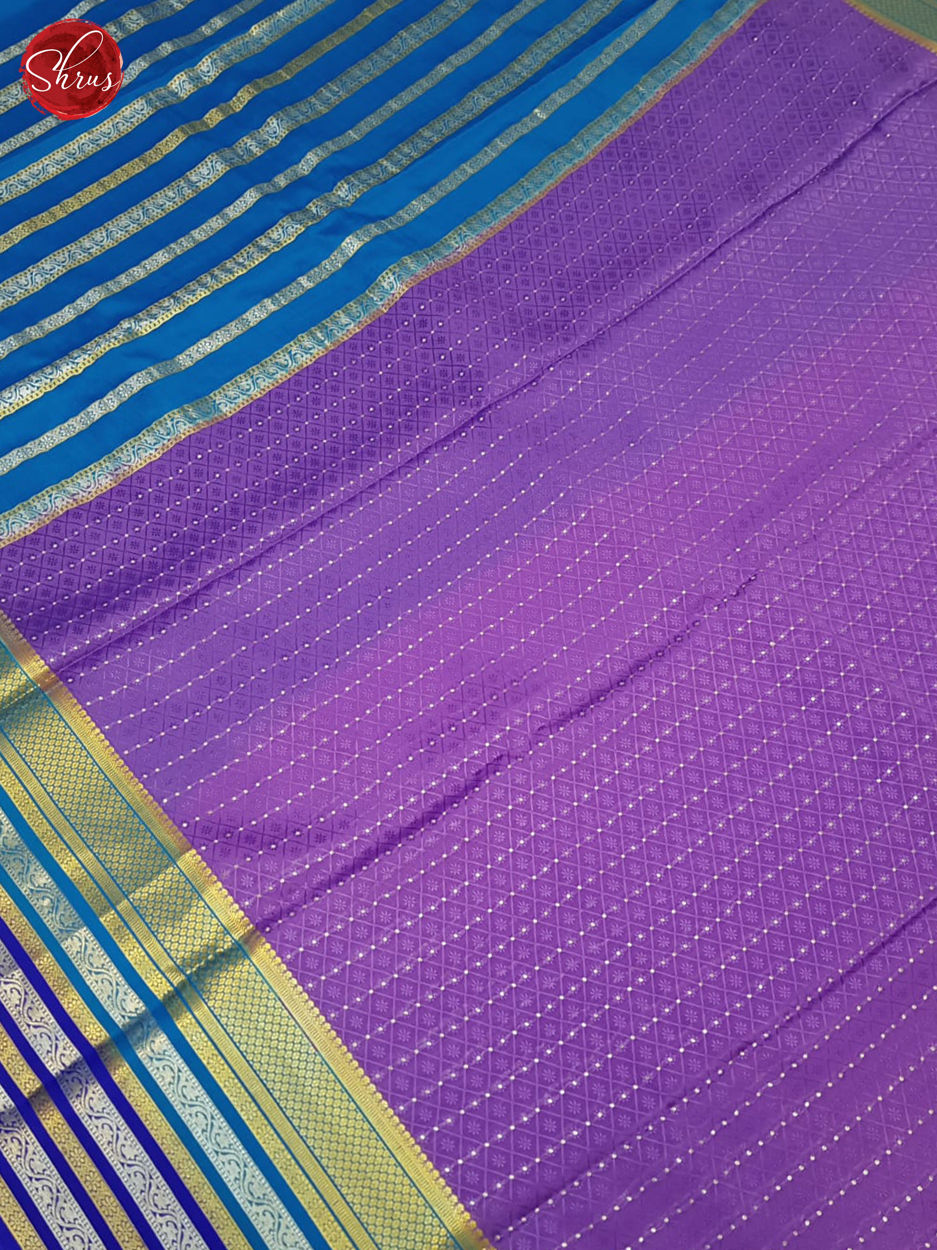 Lavender & Blue- Mysore Silk Saree - Shop on ShrusEternity.com