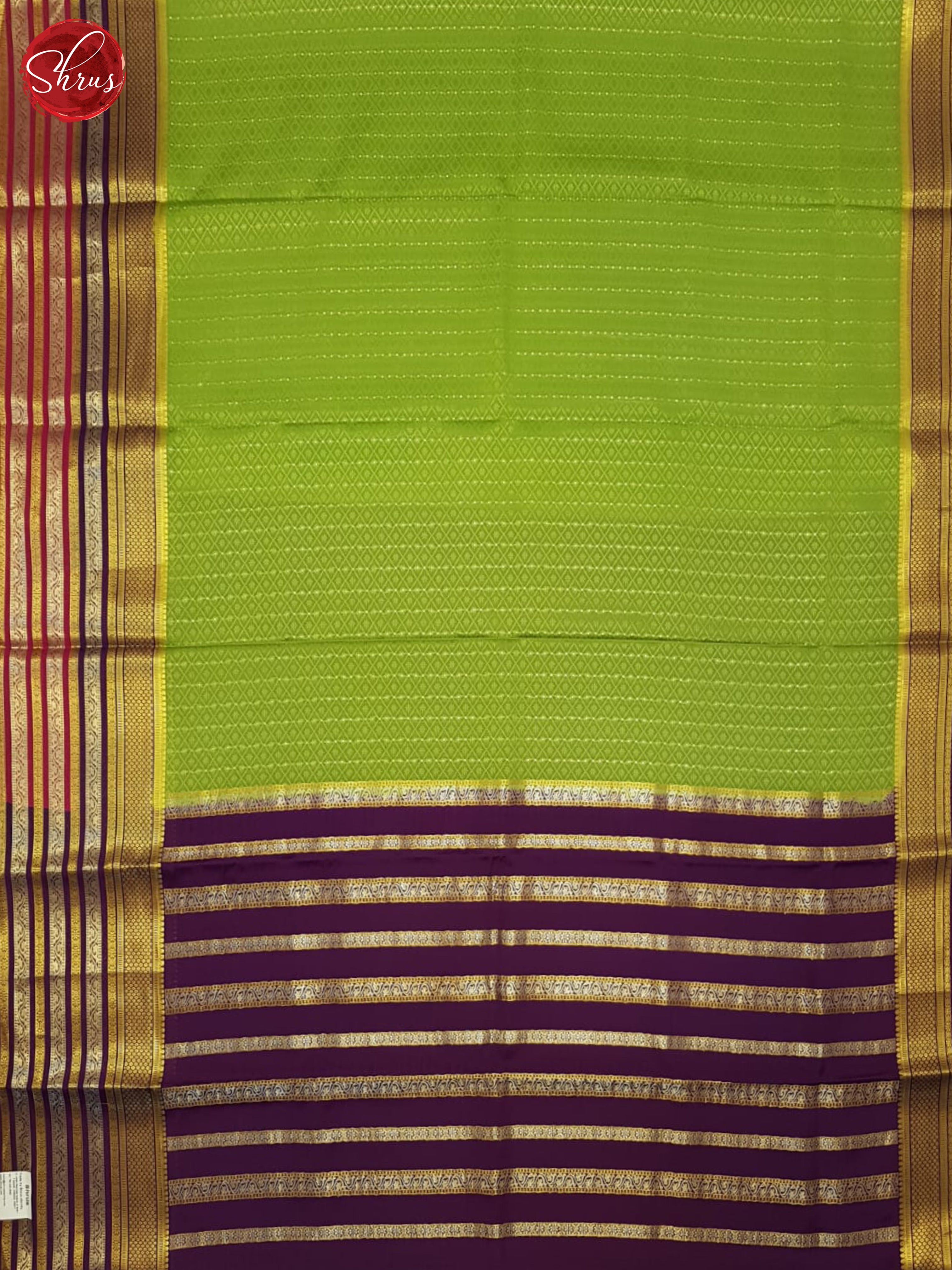 Green & Purple - Mysore Silk Saree - Shop on ShrusEternity.com