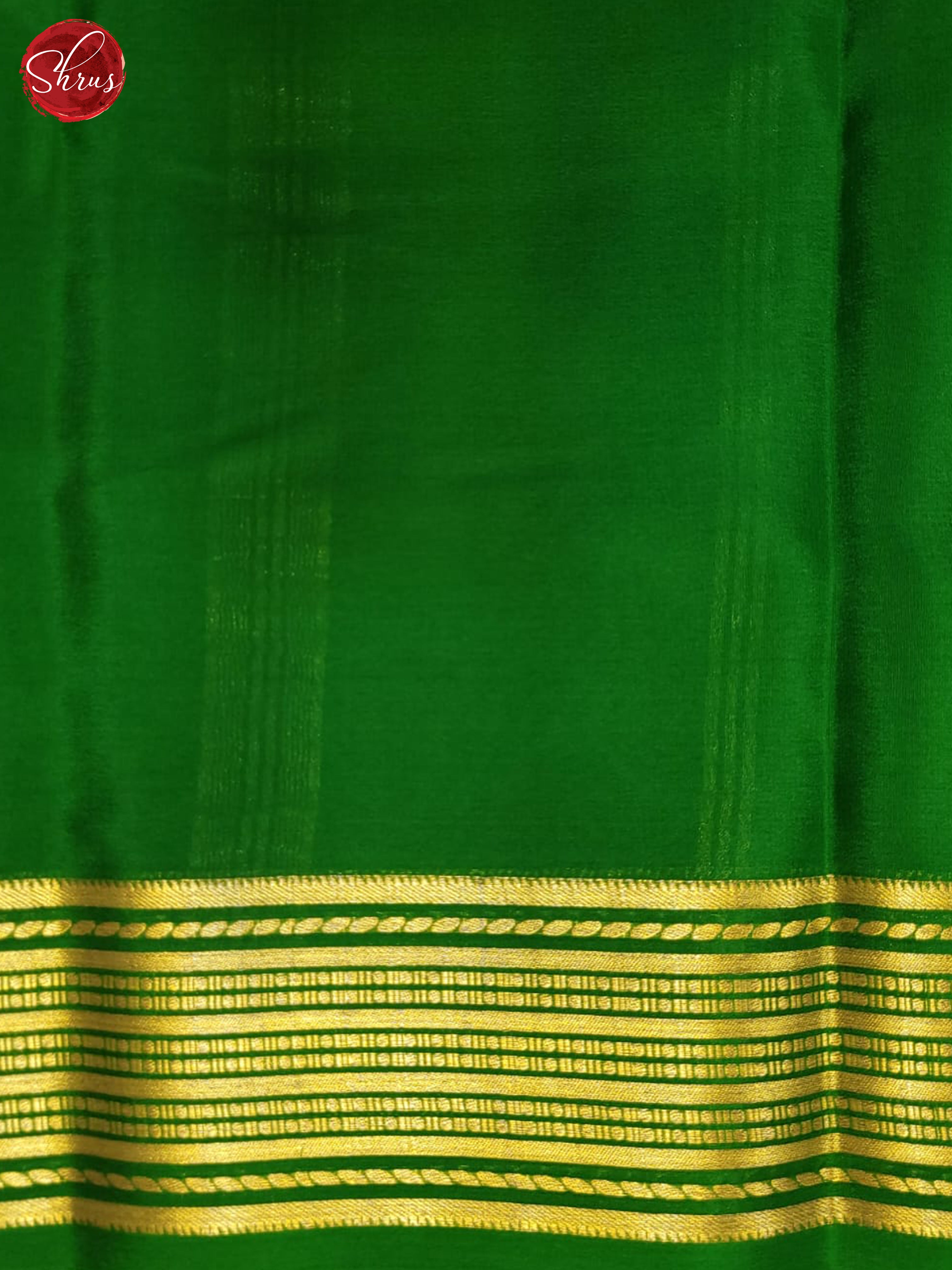 Cream & Green - Mysore Silk Saree - Shop on ShrusEternity.com