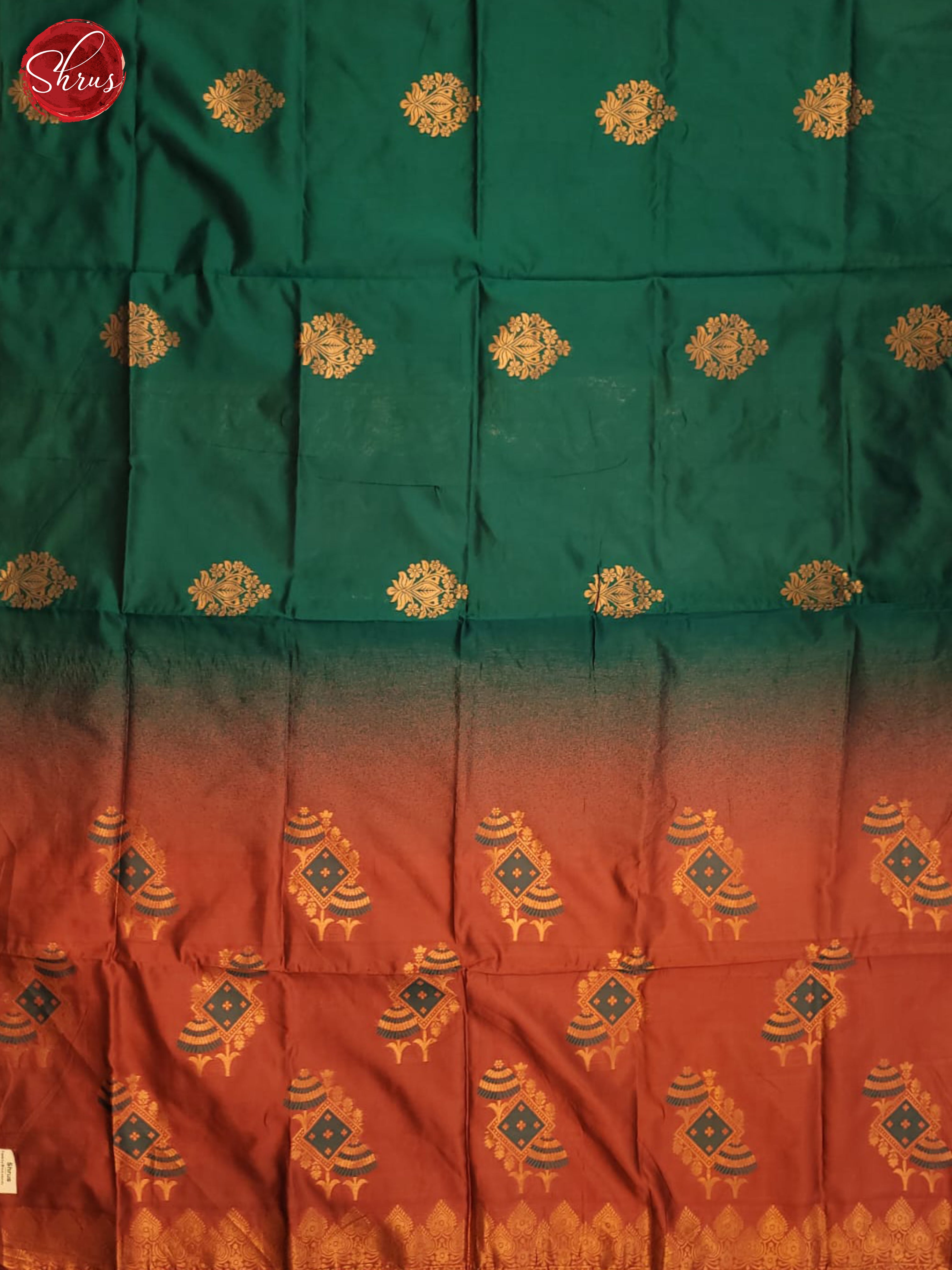 Green & Brick- Semi Softsilk Saree - Shop on ShrusEternity.com